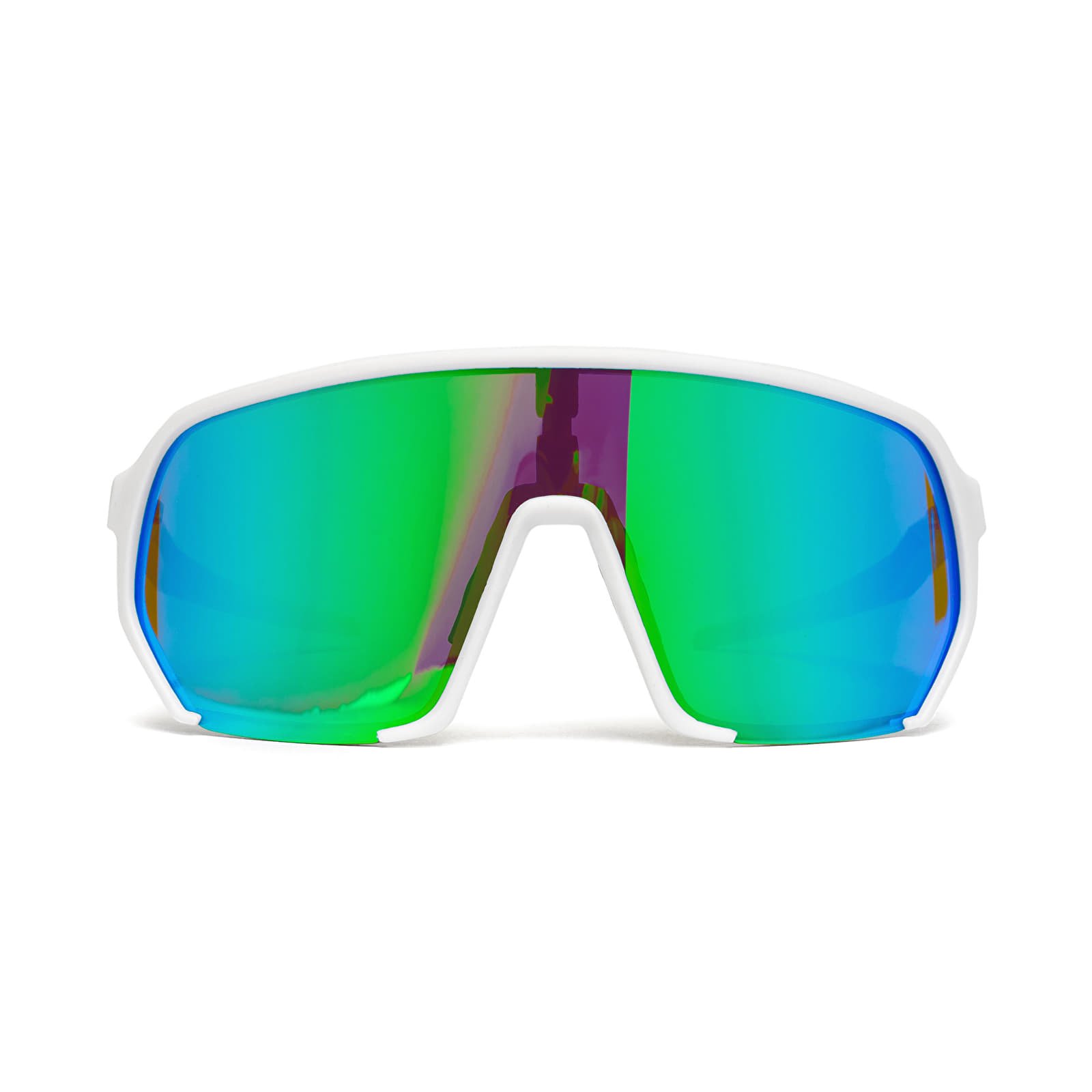 Zonnebrillen Horsefeathers Archie Bike Sunglasses White/ Mirror Green