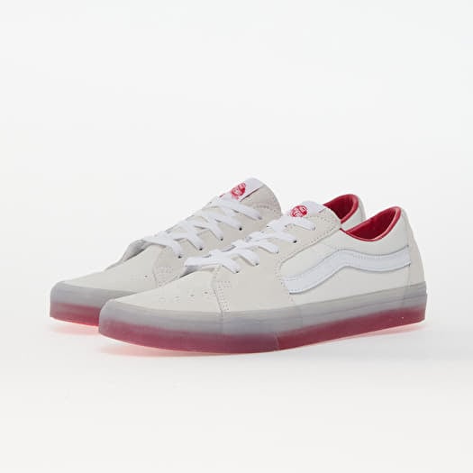 Men s sneakers and shoes Vans Sk8 Low Translucent Sidewall White Red Queens