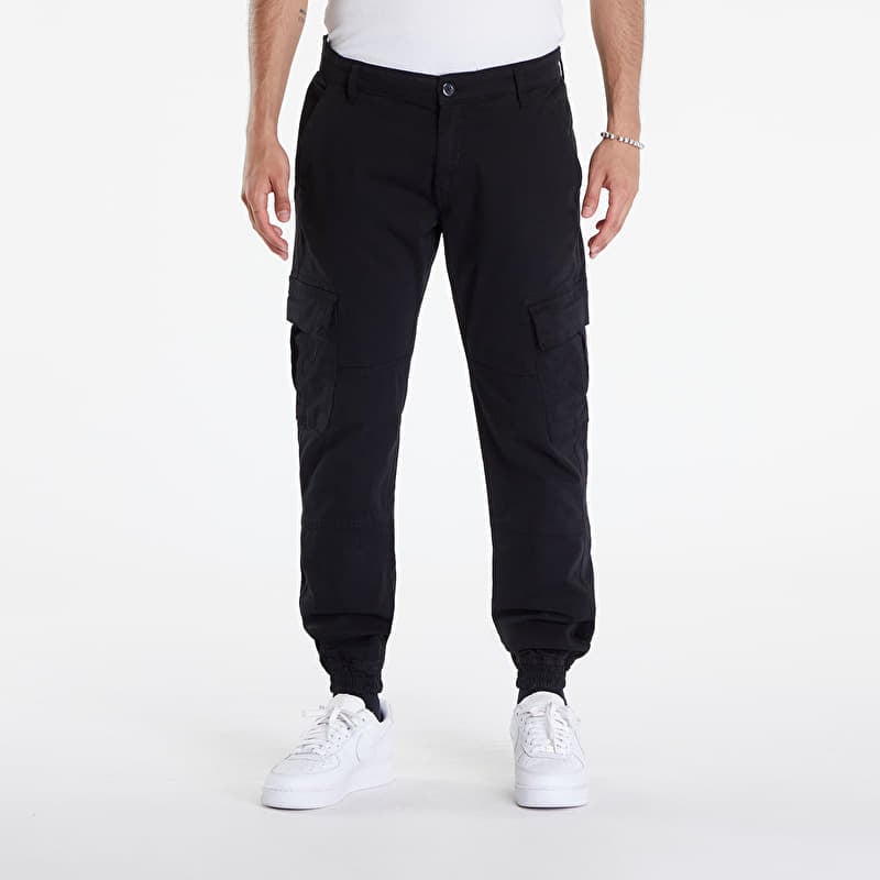 Urban Classics Washed Cargo Twill Jogging Pants Black