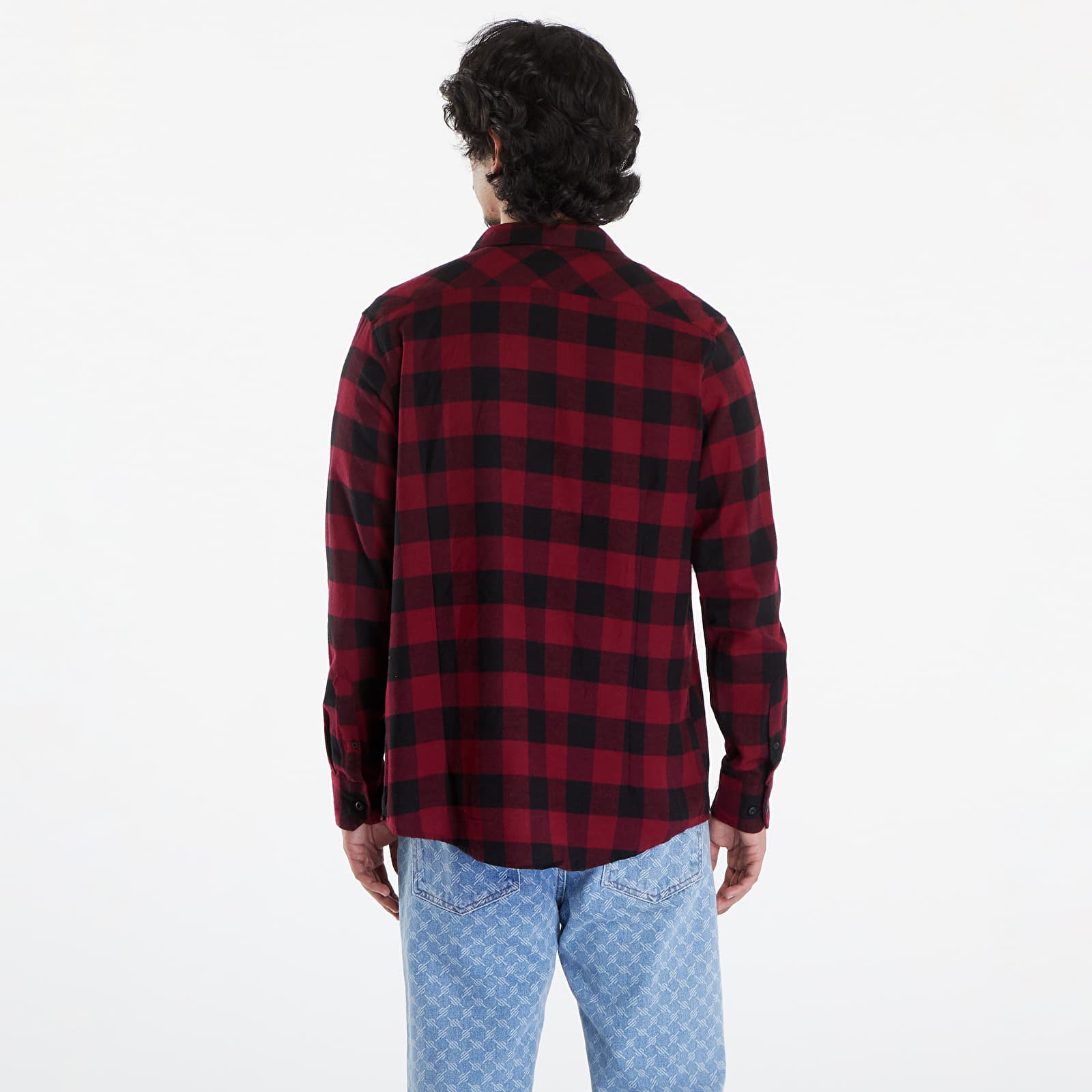 Shirts Urban Classics Checked Flanell Shirt Black/ Burgundy