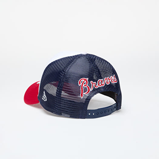 ★New Era★ MLB Authentic Atlanta Braves  Navy Scarlett Caps New Era Atlanta Braves 9Forty Trucker Scarlet/ Navy