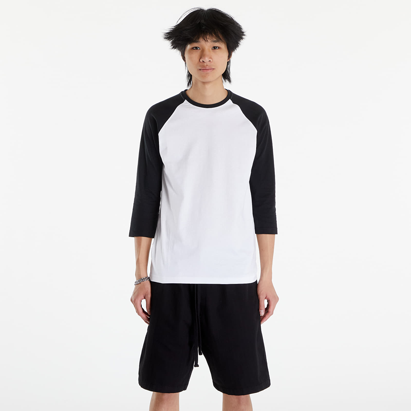 T-shirts Urban Classics Contrast 3/4 Sleeve Raglan White/ Black