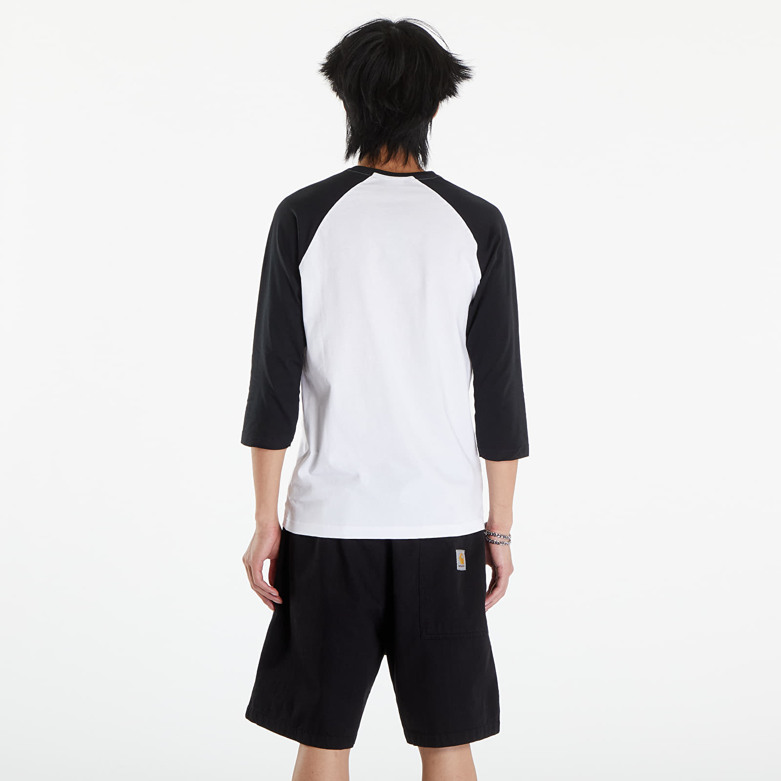 T-shirts Urban Classics Contrast 3/4 Sleeve Raglan White/ Black