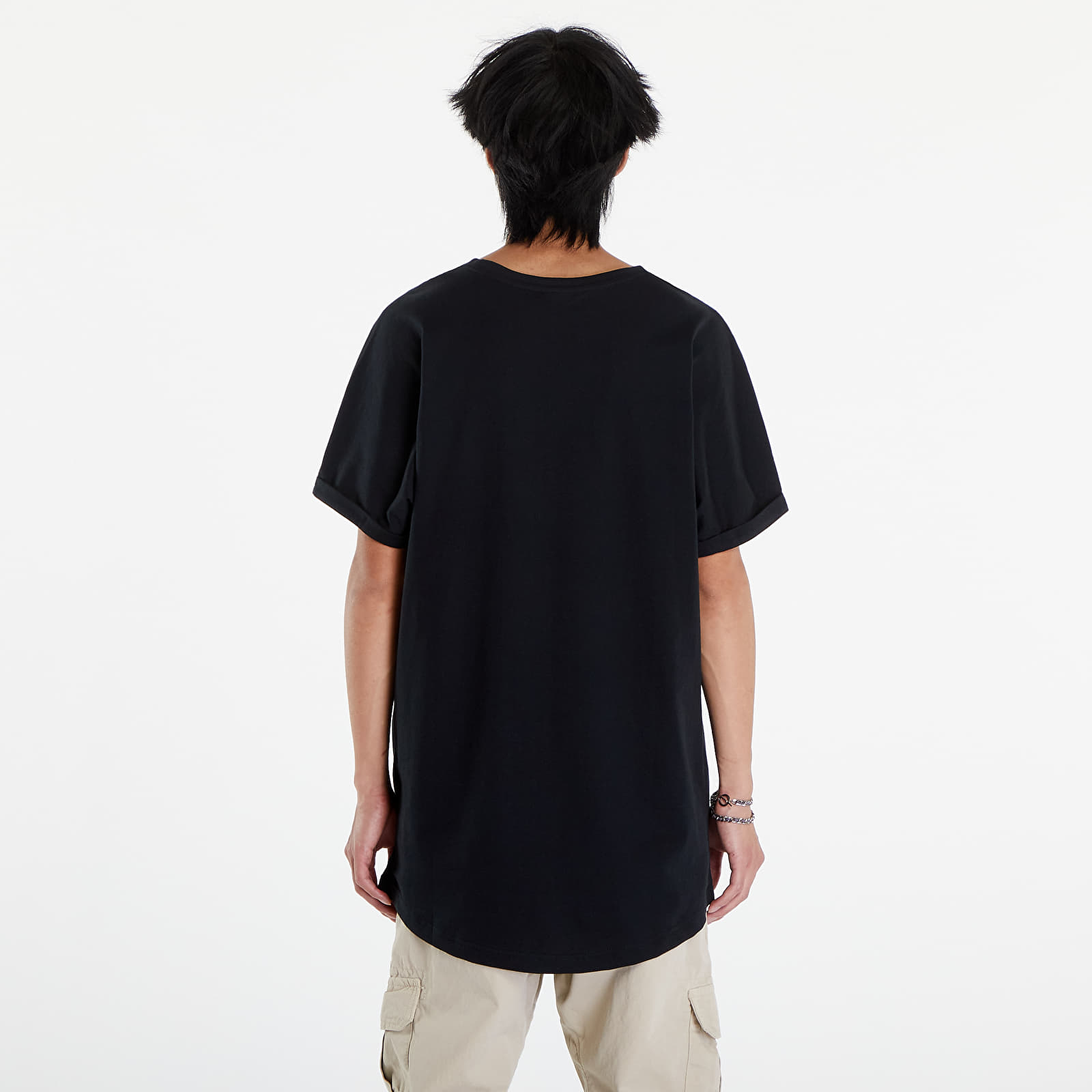 T-Shirts Urban Classics Long Shaped Turnup Black