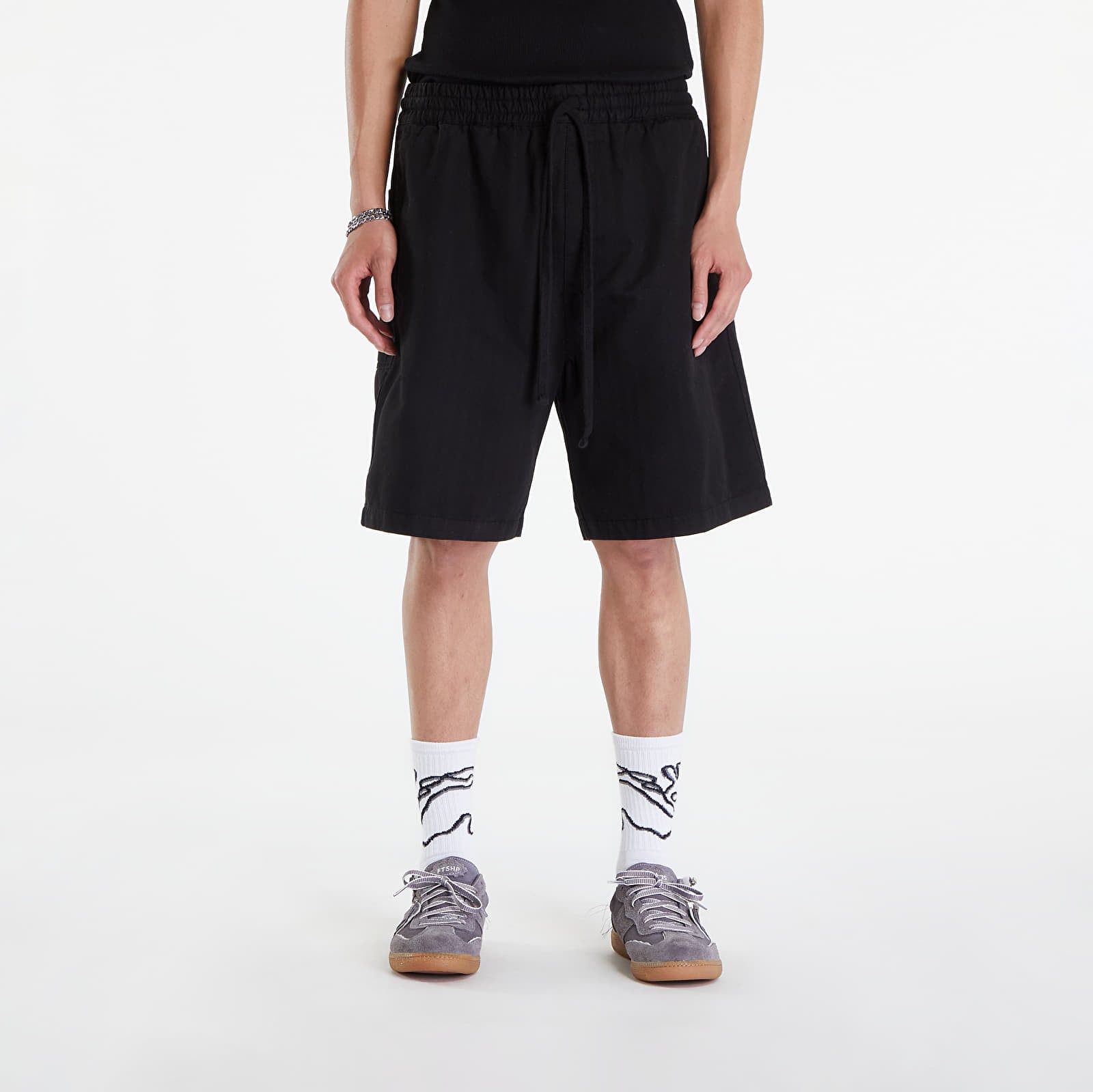 Shorts homme Carhartt WIP Rainer Short Black Garment Dyed