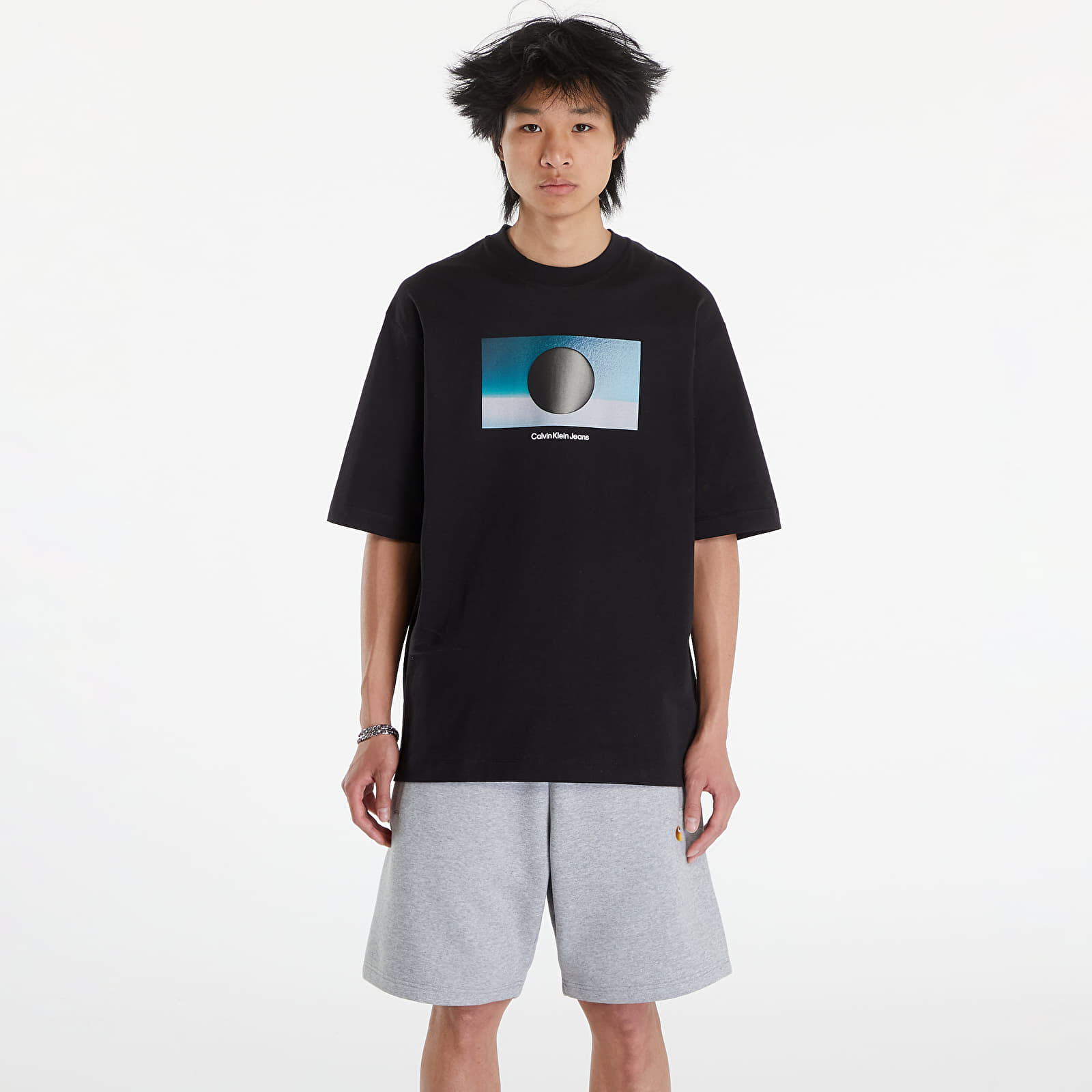 T-shirts de homem Calvin Klein Jeans Cut Out Box Graphic Black