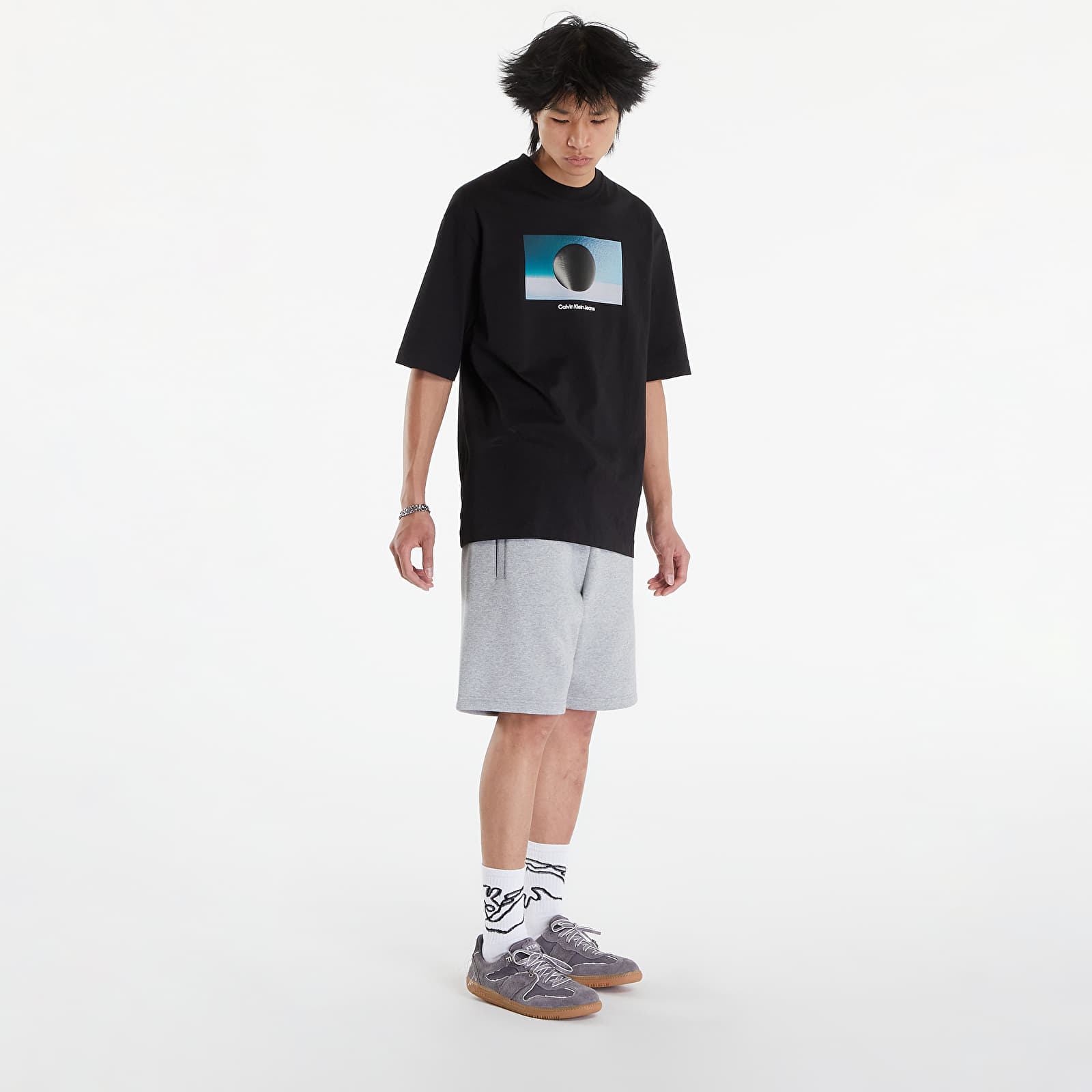 T-shirts de homem Calvin Klein Jeans Cut Out Box Graphic Black