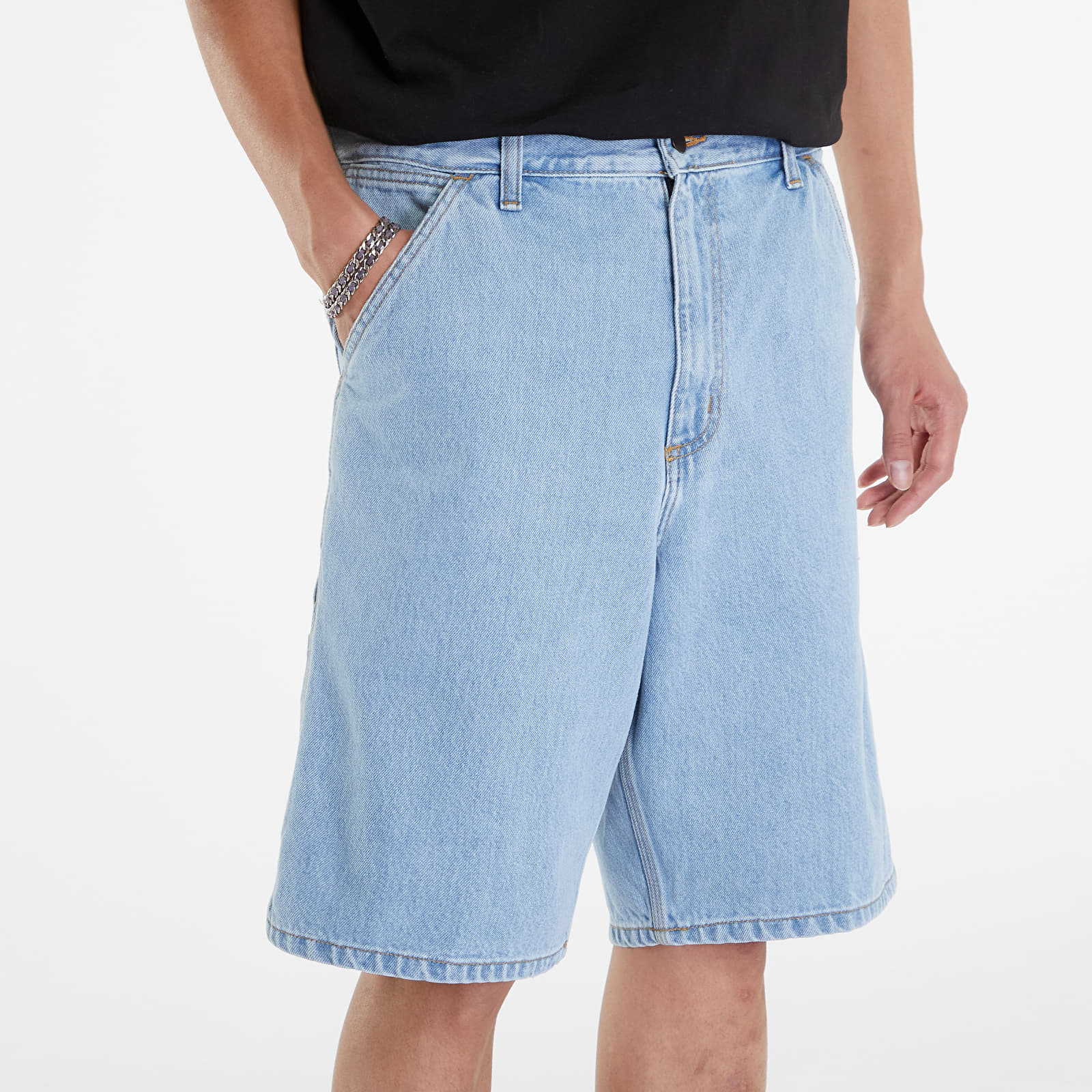 Shorts voor heren Carhartt WIP Single Knee Short Blue Heavy Stone Bleached