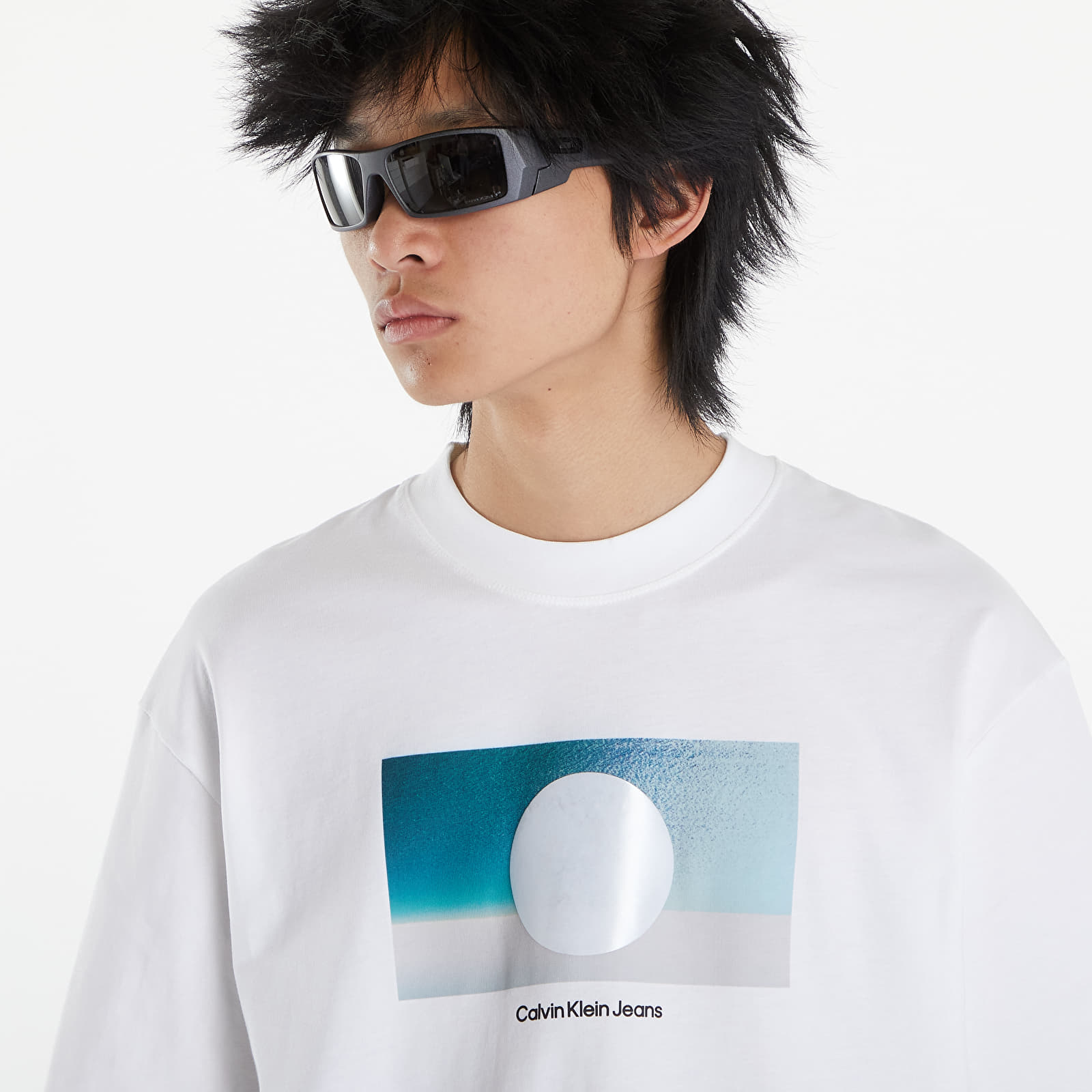 T-shirts för män Calvin Klein Jeans Cut Out Box Graphic White