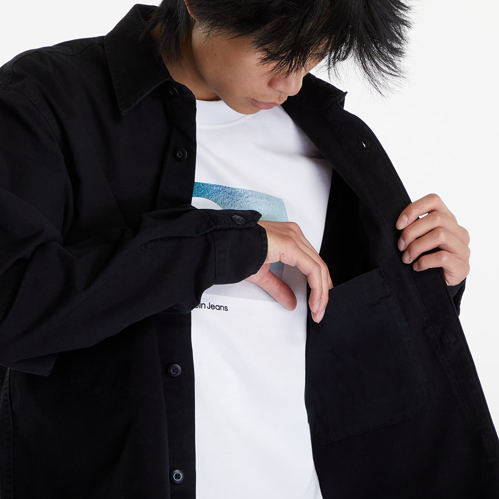 Vrchné tričká Carhartt WIP Reno Shirt Jacket UNISEX Black Garment Dyed