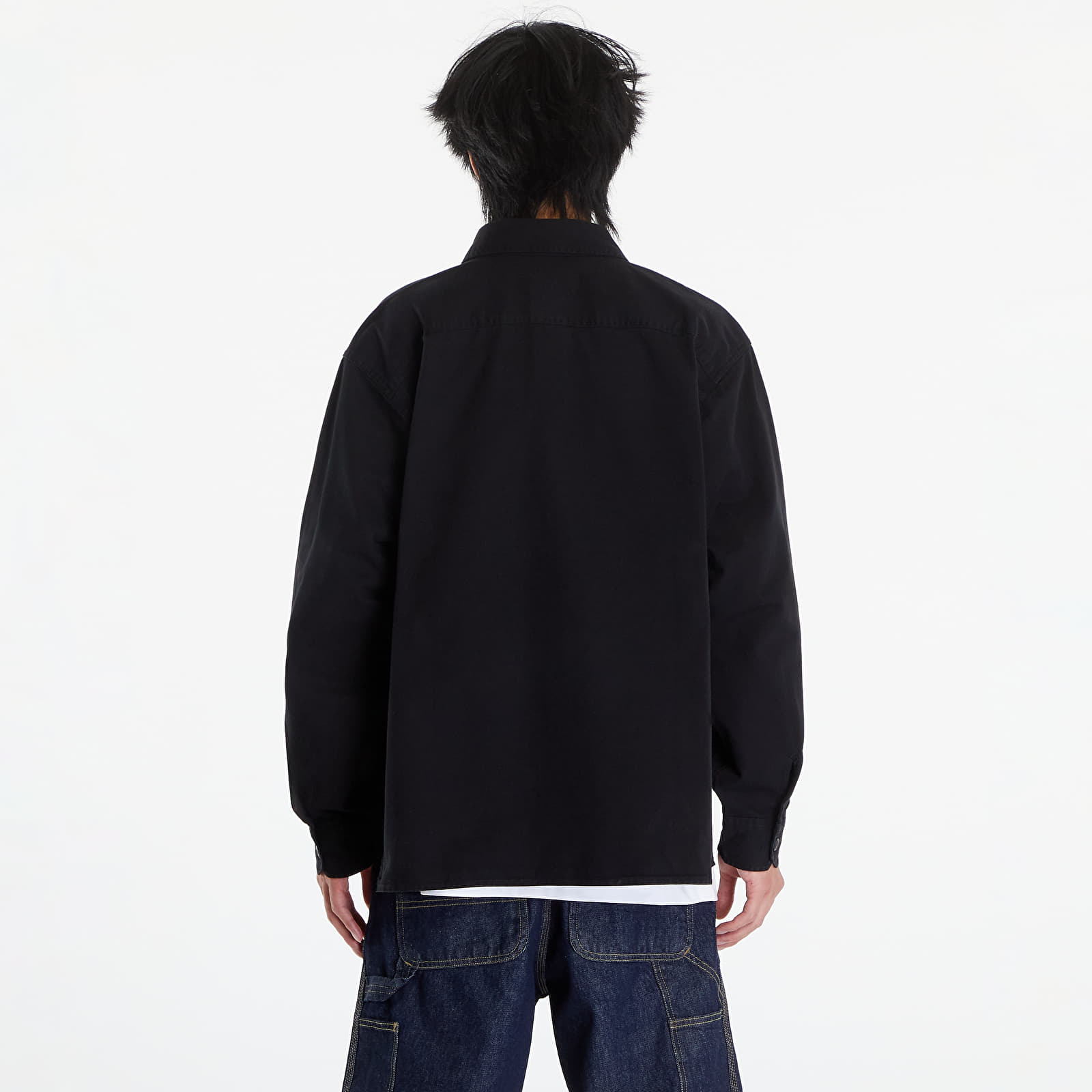 Vrchné tričká Carhartt WIP Reno Shirt Jacket UNISEX Black Garment Dyed