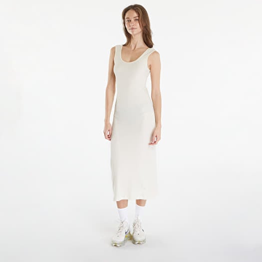 Kleid Urban Classics Ladies Rib Top Dress White Sand