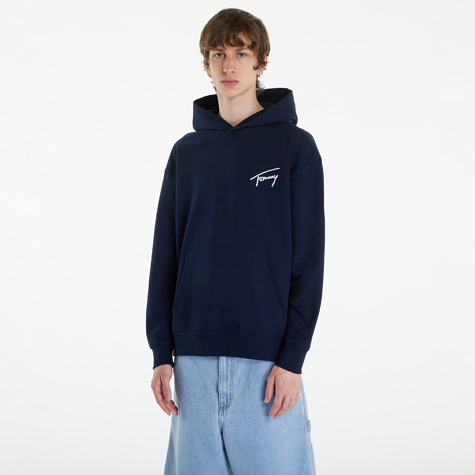 Hanorac Tommy Jeans Relaxed Signature Hoodie Blue