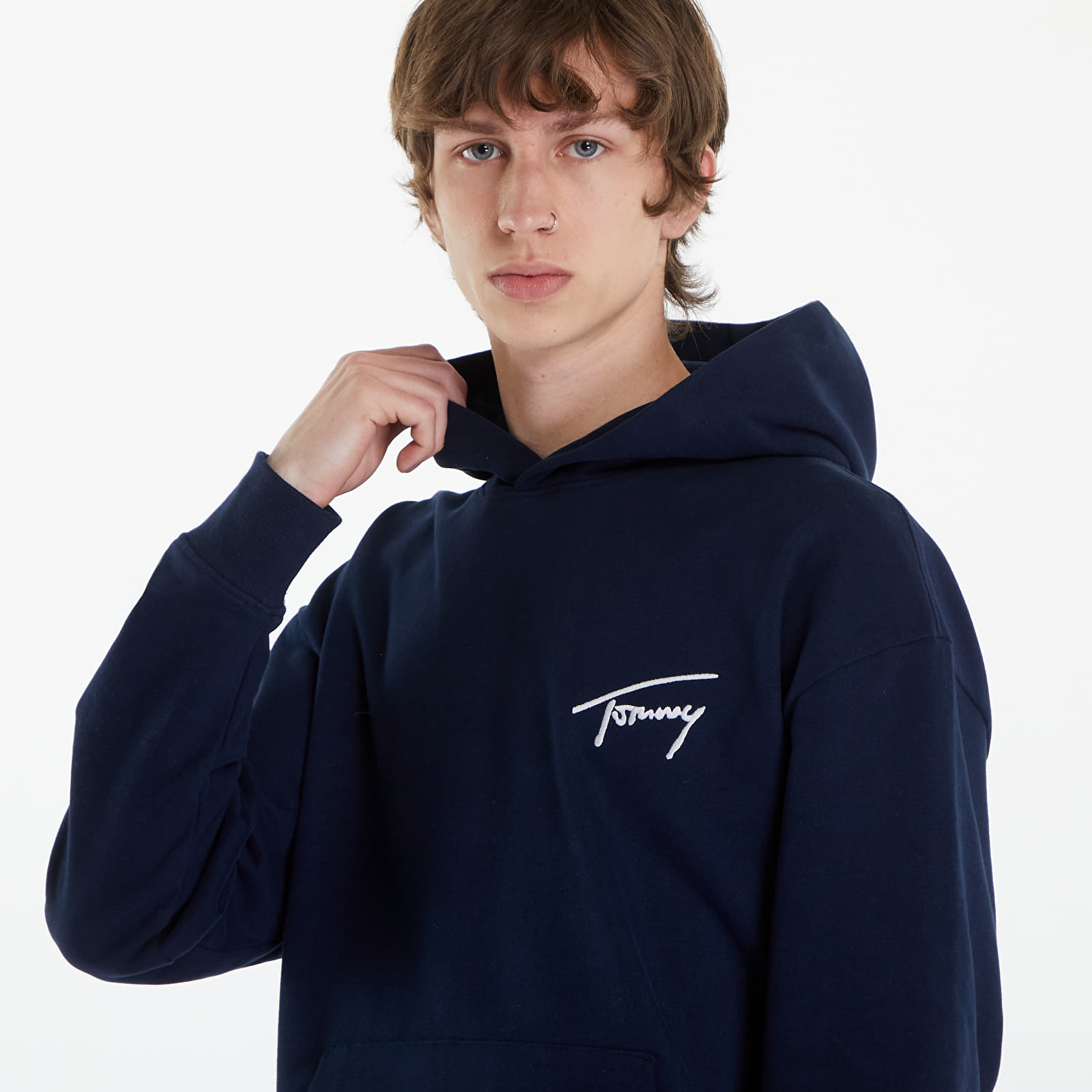 Men's sweatshirts Tommy Jeans Relaxed Signature Hoodie Blue
