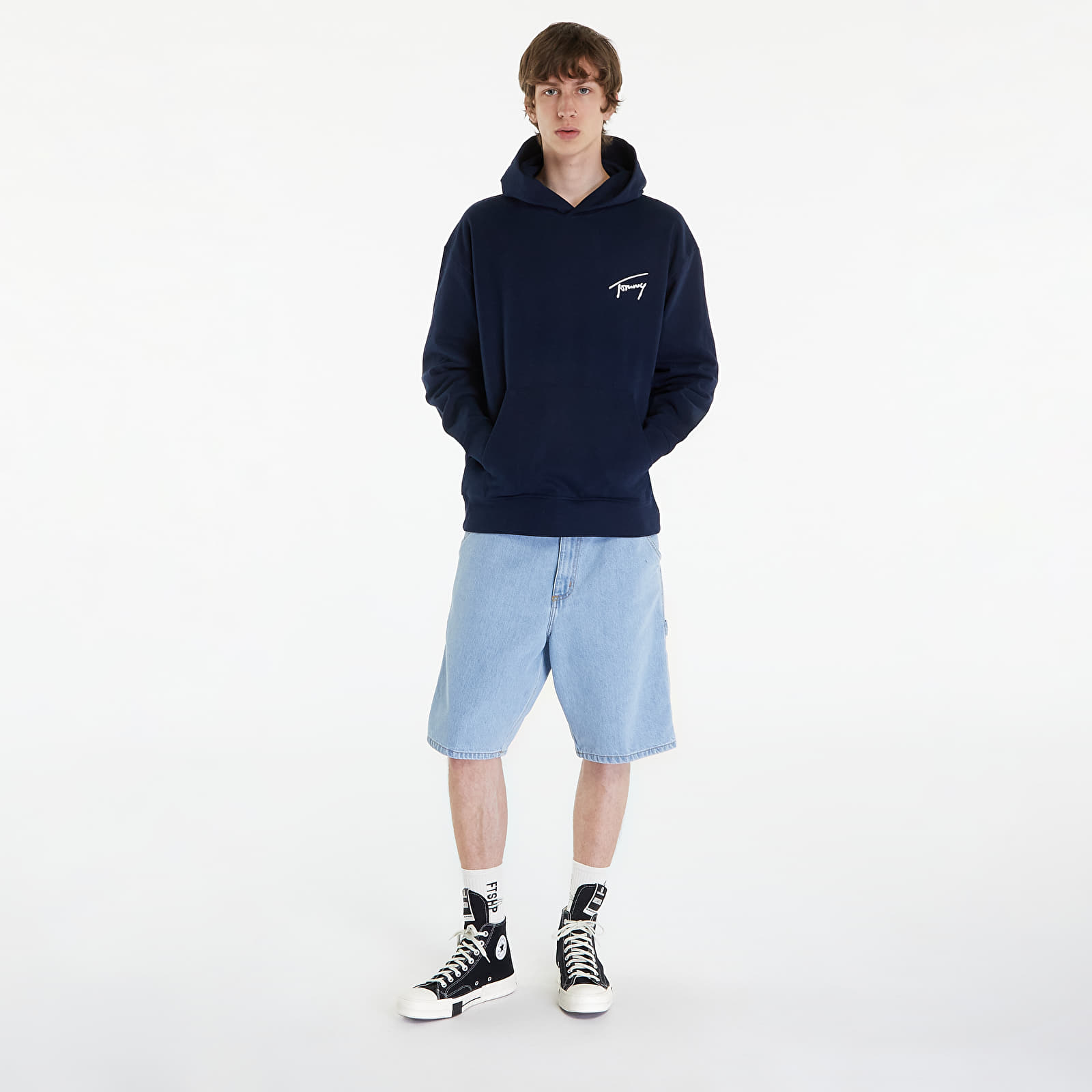 Men's sweatshirts Tommy Jeans Relaxed Signature Hoodie Blue