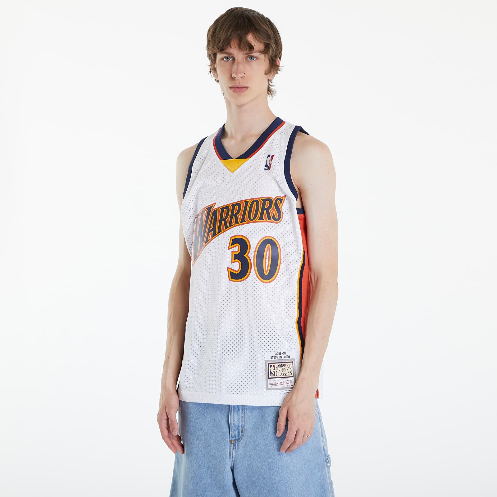 Maillots Mitchell & Ness Golden State Warriors 30 Stephen Curry Swingman Jersey White