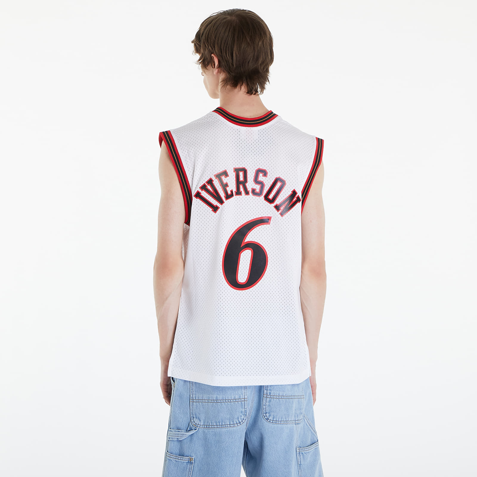 Dresy Mitchell & Ness Philadelphia 76ers 3 Allen Iverson 2002 Swingman Jersey White/ White