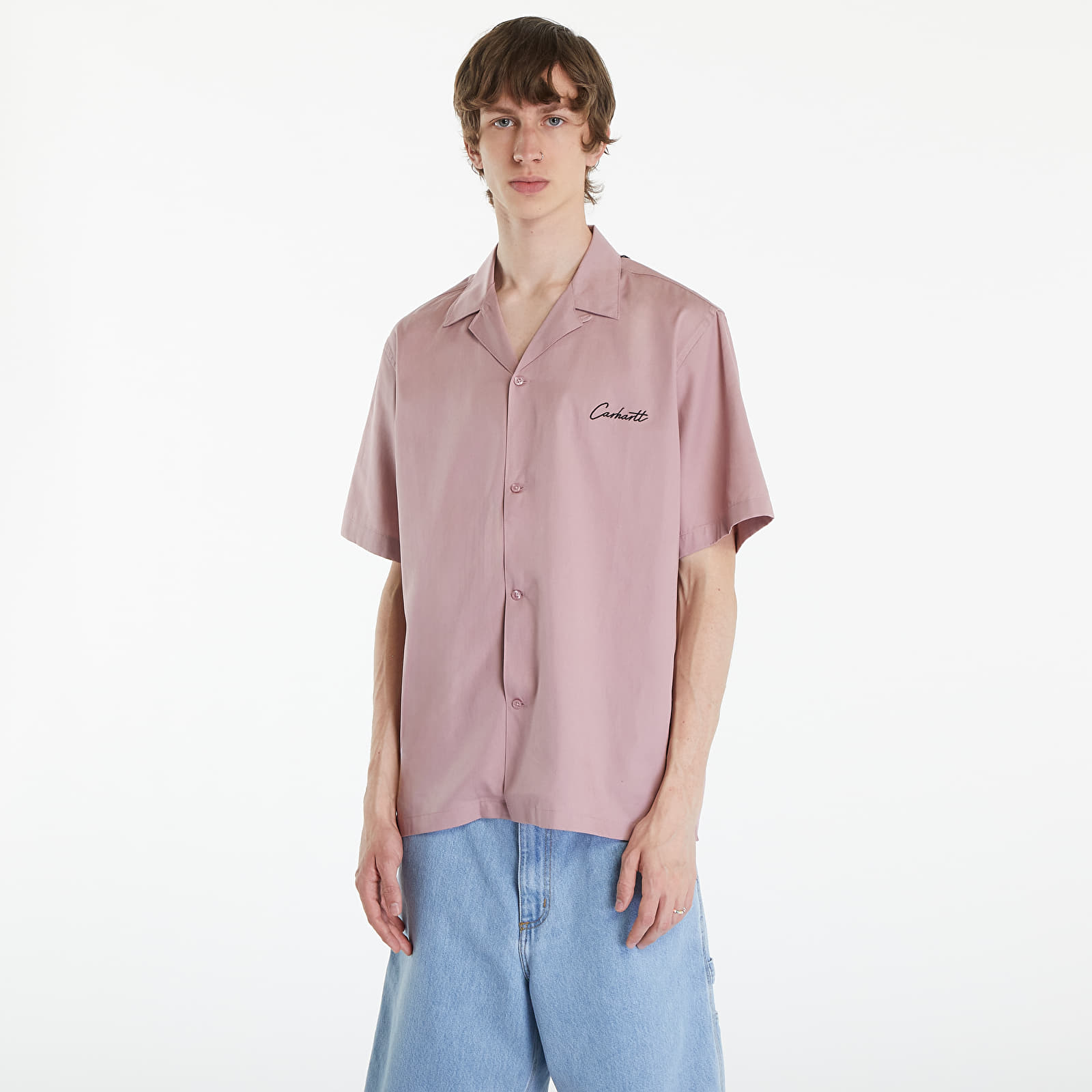 Men's shirts Carhartt WIP Short Sleeve Delray Shirt UNISEX Glassy Pink/ Black