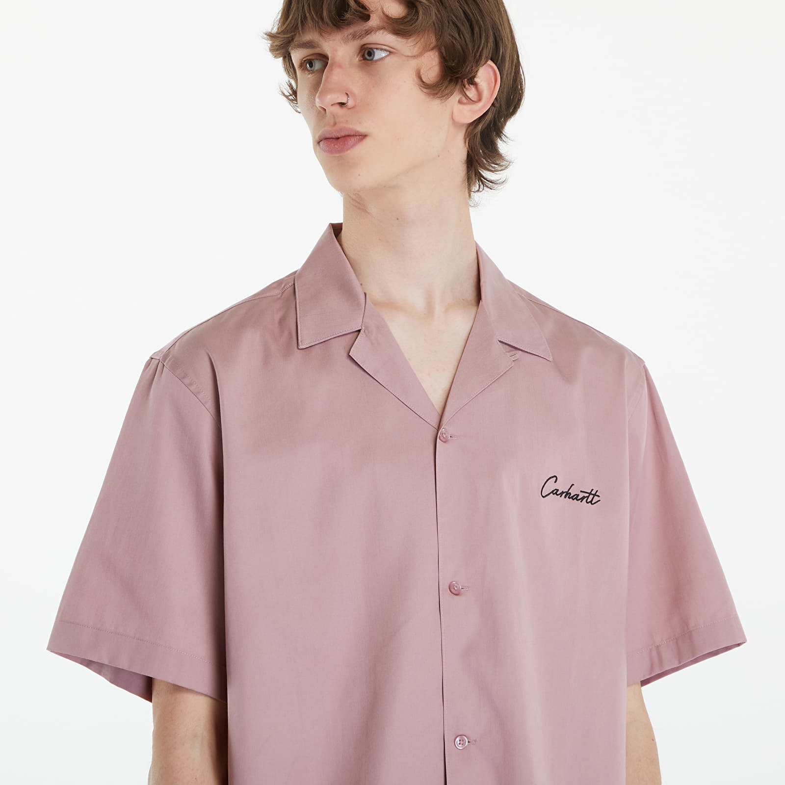 Men's shirts Carhartt WIP Short Sleeve Delray Shirt UNISEX Glassy Pink/ Black