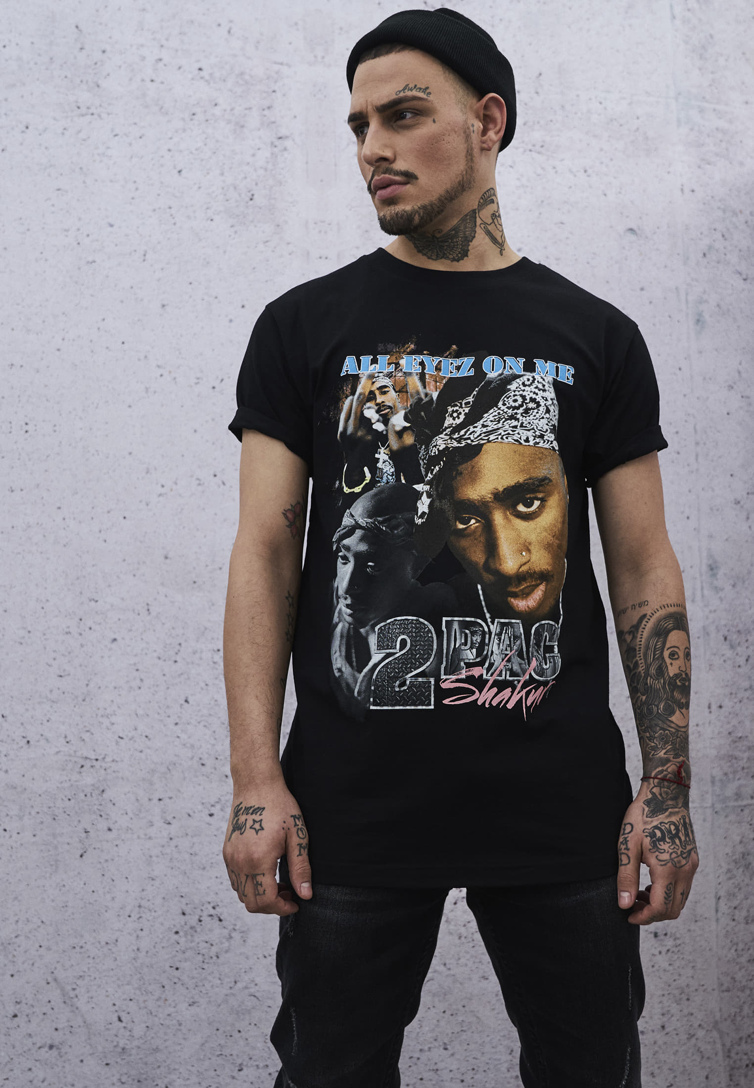 T-paidat Urban Classics Tupac Retro Tee Black