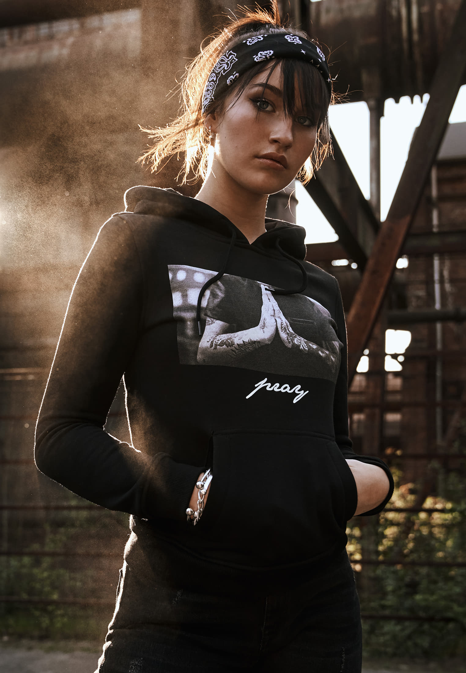 Sudaderas Urban Classics Ladies Pray Hoody Black
