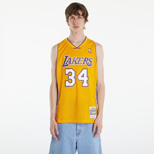 Men s tank tops Mitchell Ness NBA Swingman Jersey LA Lakers Shaquille O Neal Yellow Queens