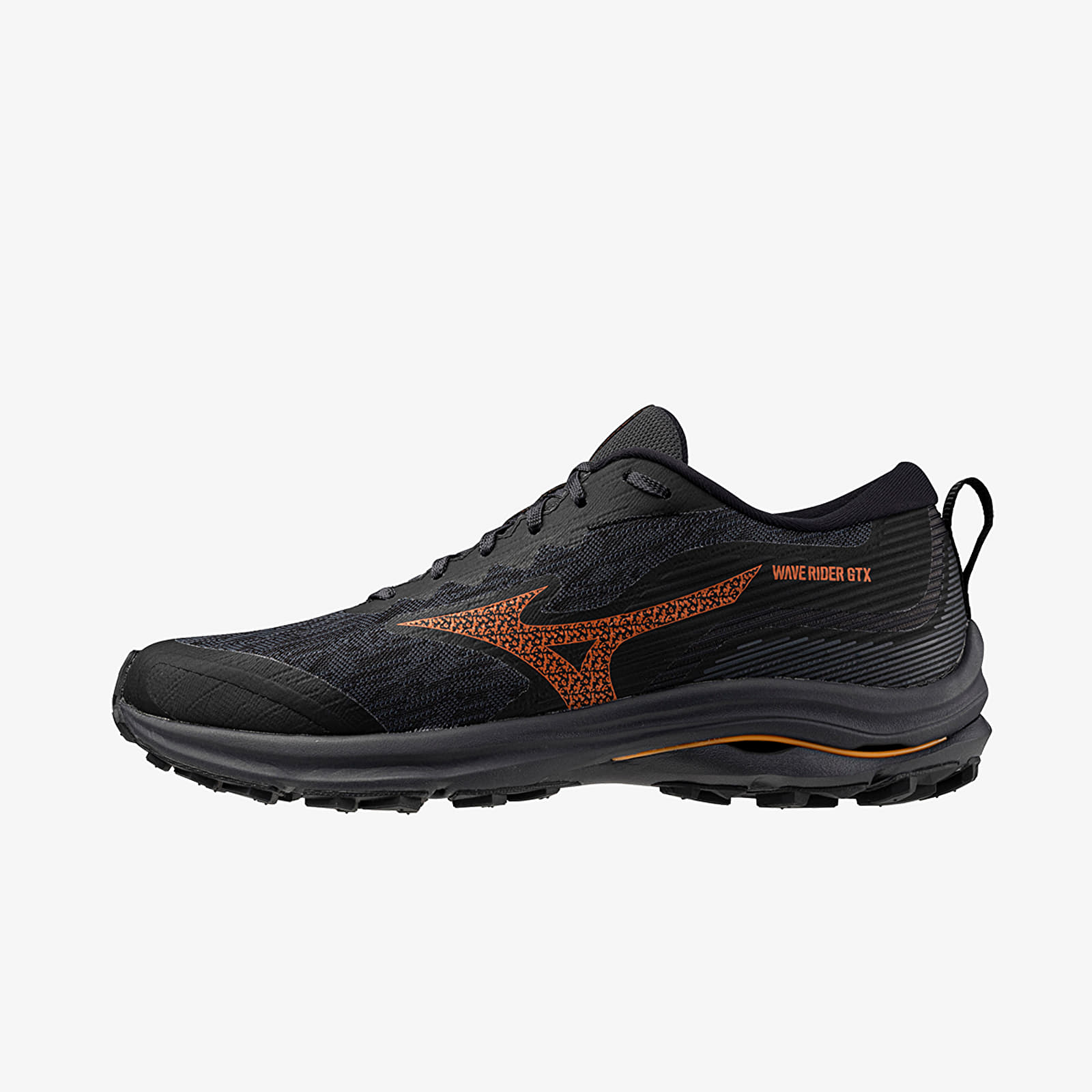 Turnschuhe und Schuhe für Männer Mizuno Wave Rider Gtx Black/ Nasturtium/ Carrot Curl