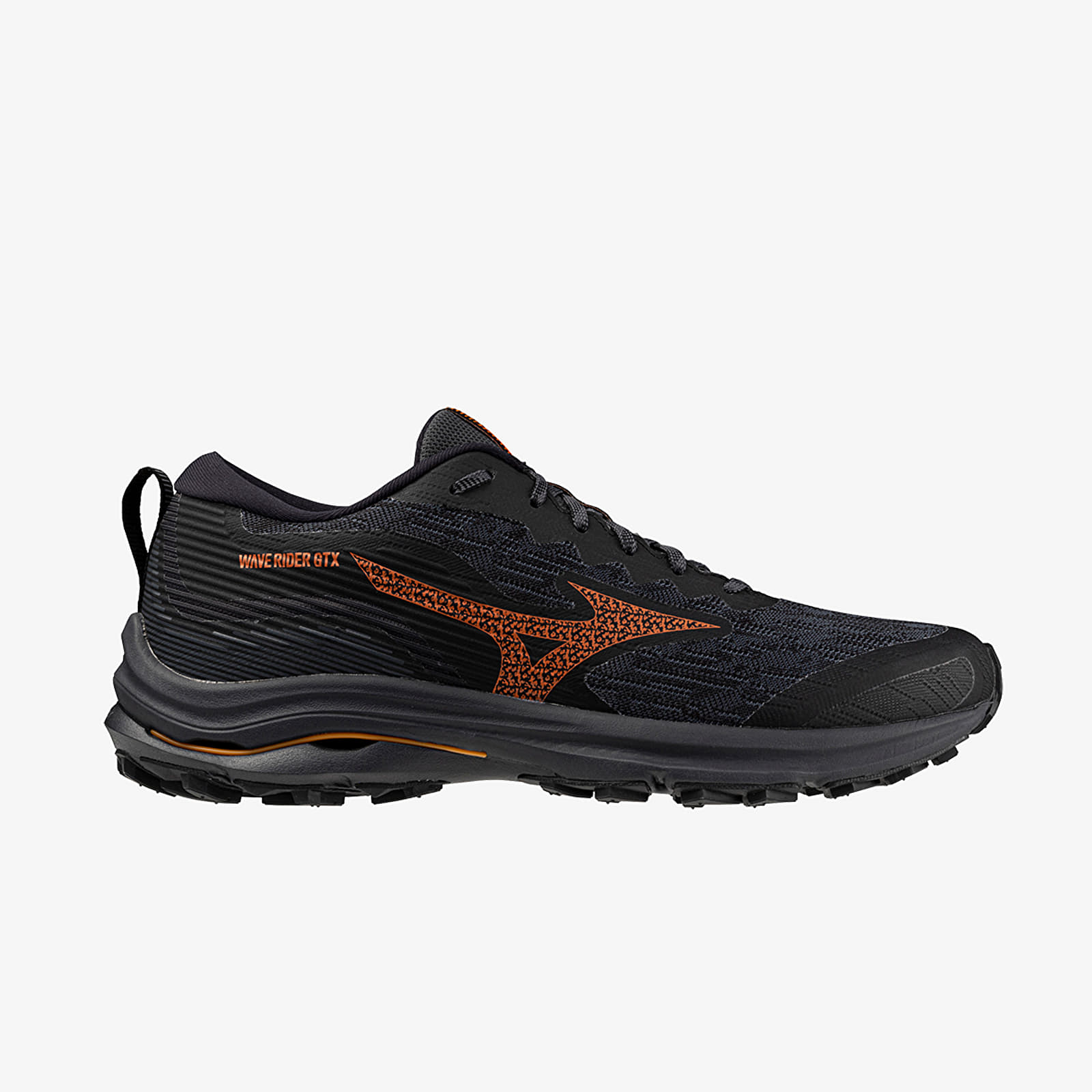 Turnschuhe und Schuhe für Männer Mizuno Wave Rider Gtx Black/ Nasturtium/ Carrot Curl