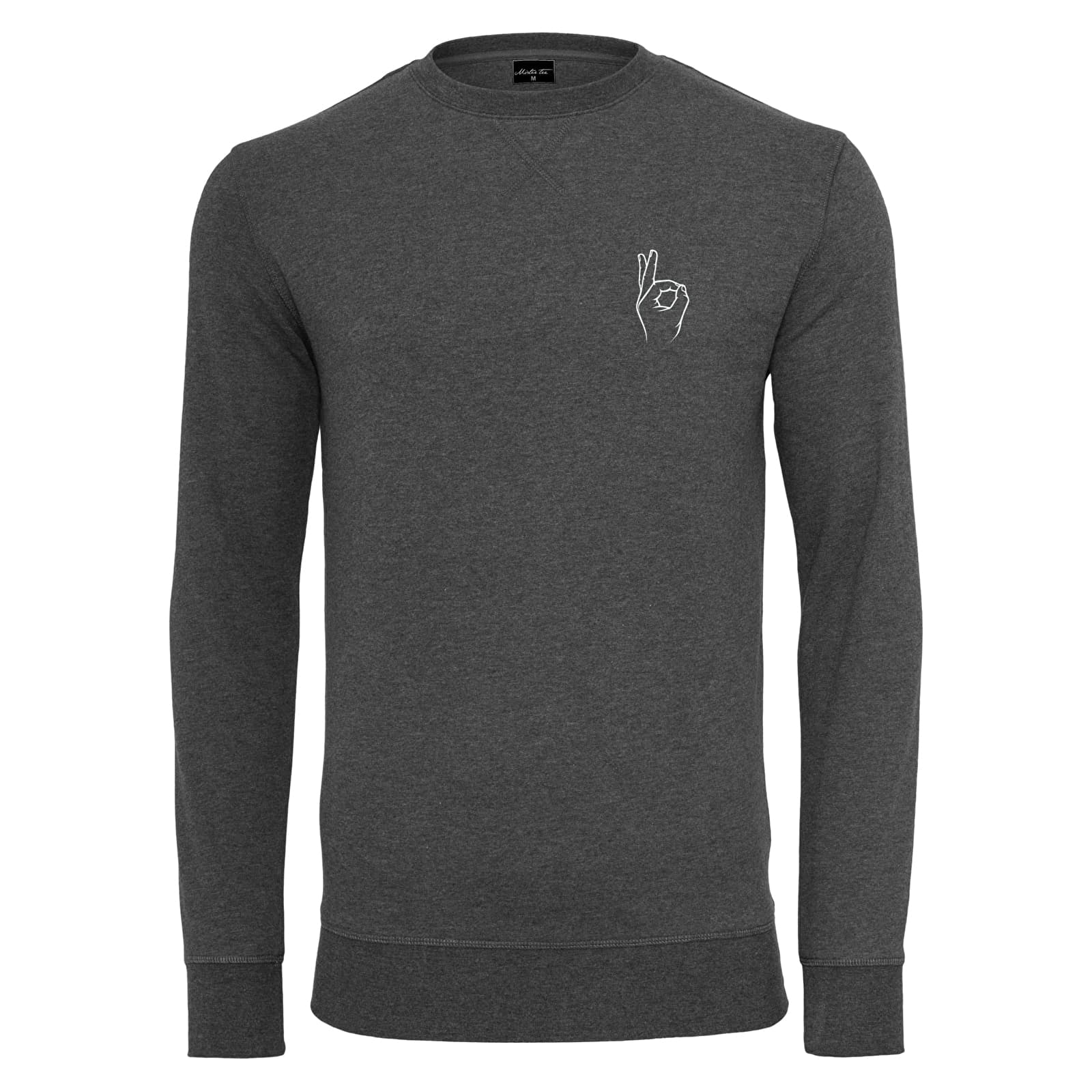 Mikiny Urban Classics Easy Sign Crewneck Charcoal