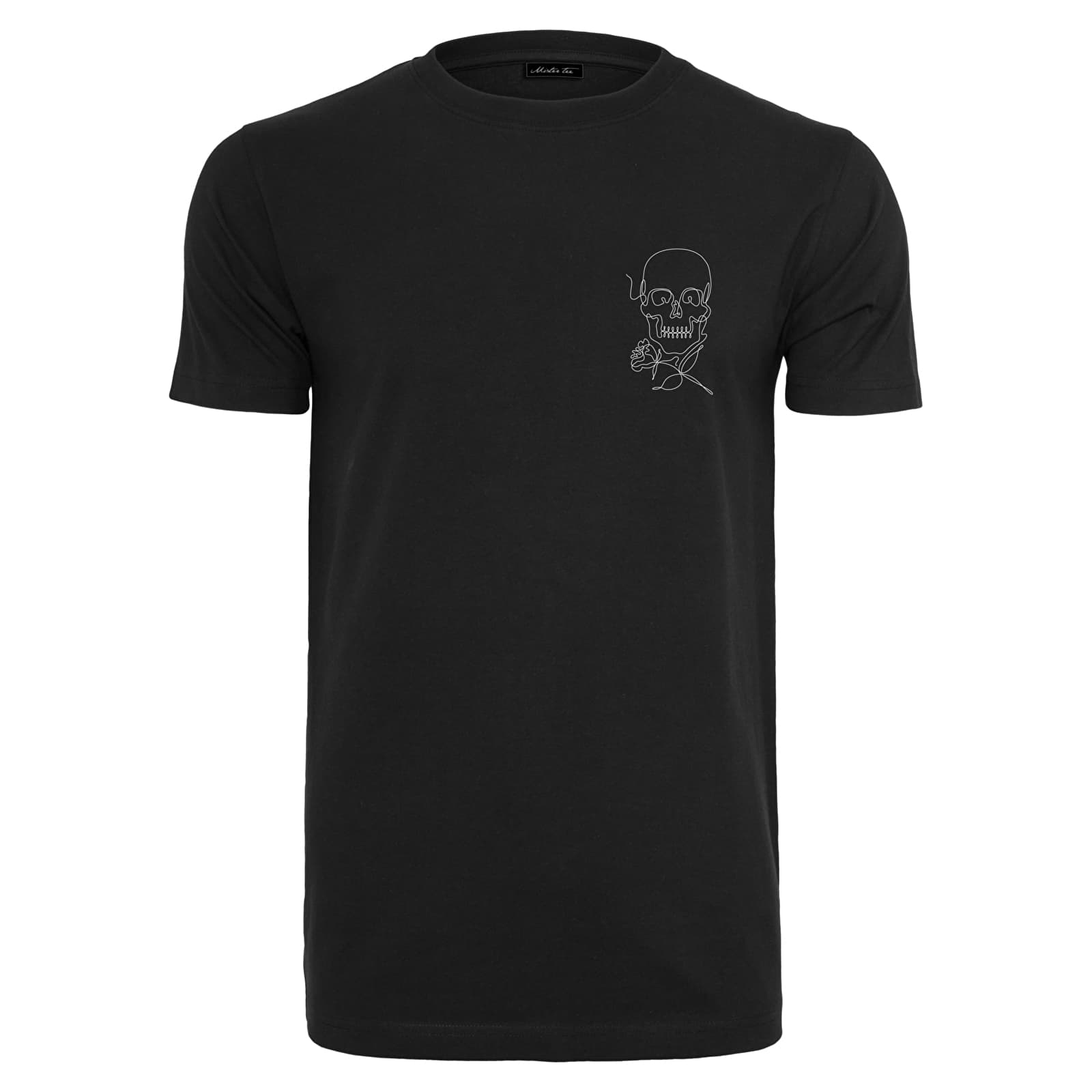 Trička Urban Classics Skull One Line Tee Black