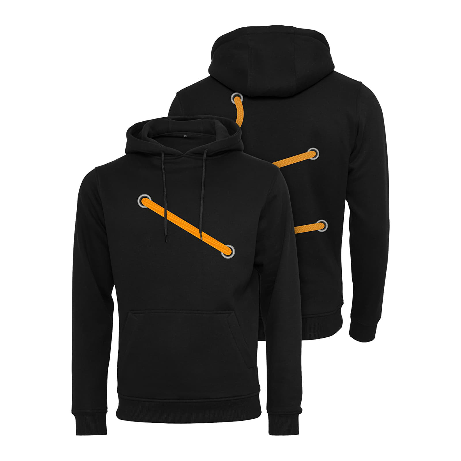 Mikina Urban Classics Laces Hoody Black L