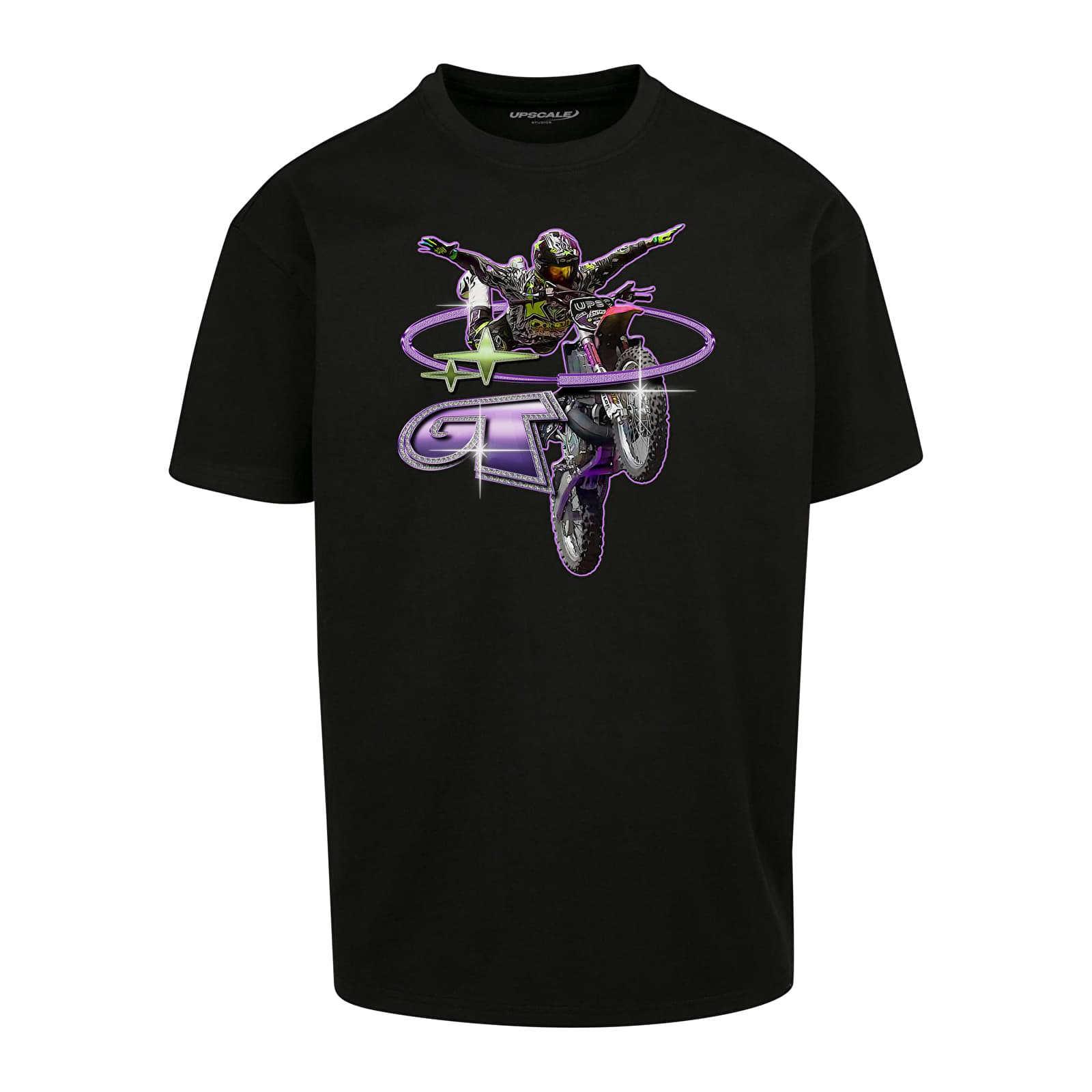 Μπλούζες Urban Classics Moto GT Oversize Tee Black
