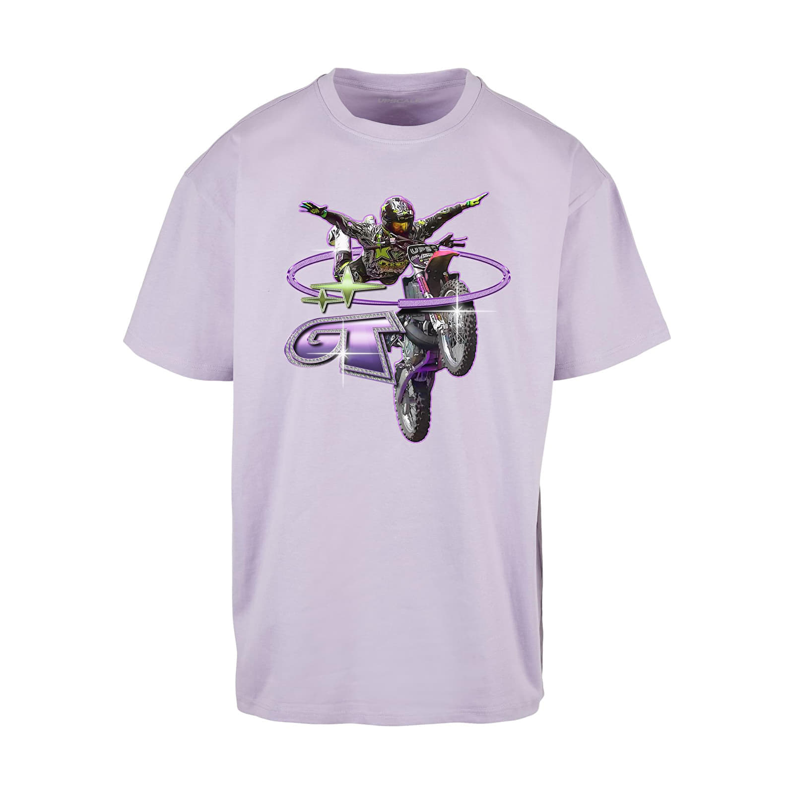 Tričko Urban Classics Moto GT Oversize Tee Lilac S