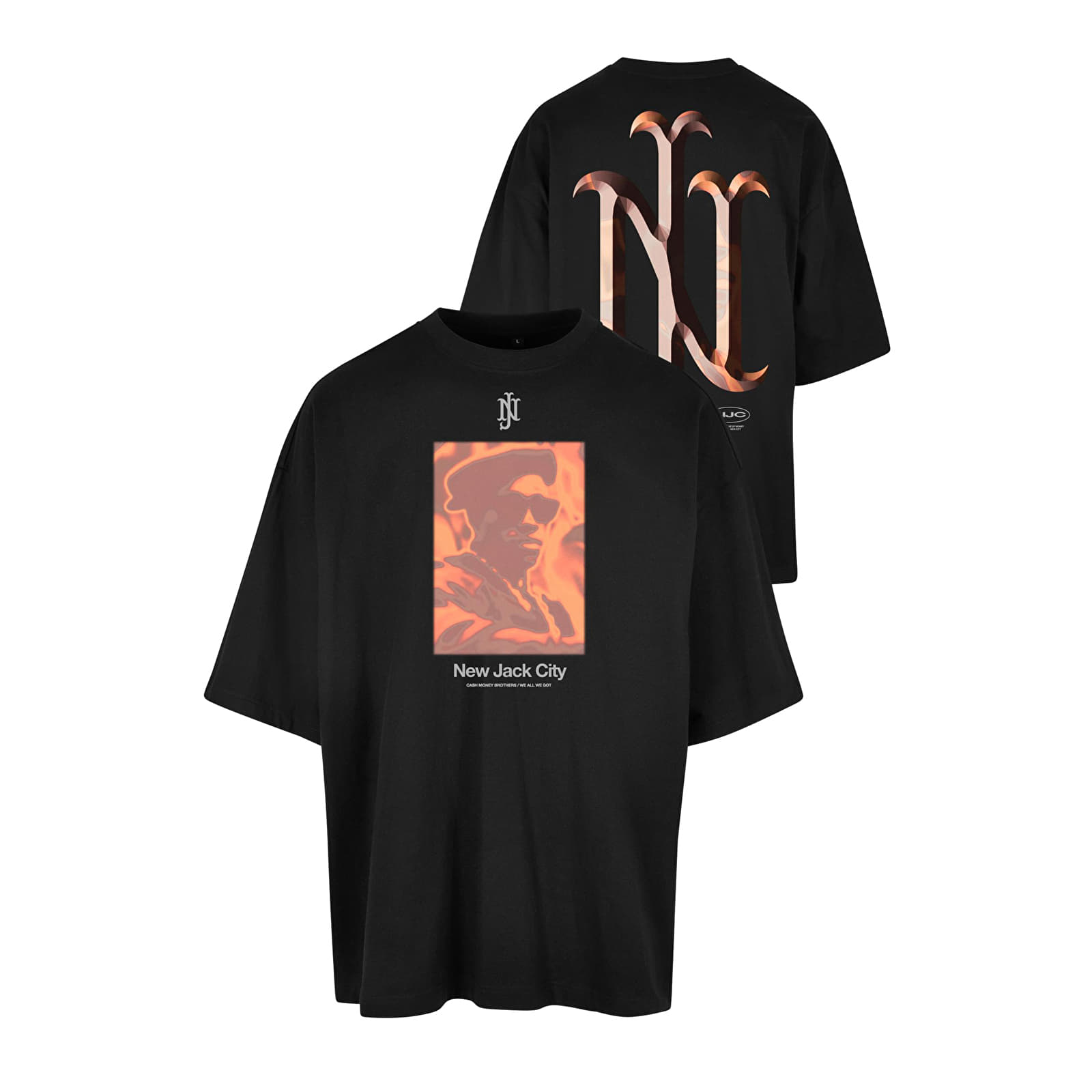 Trička Urban Classics New Jack City Huge Tee Black