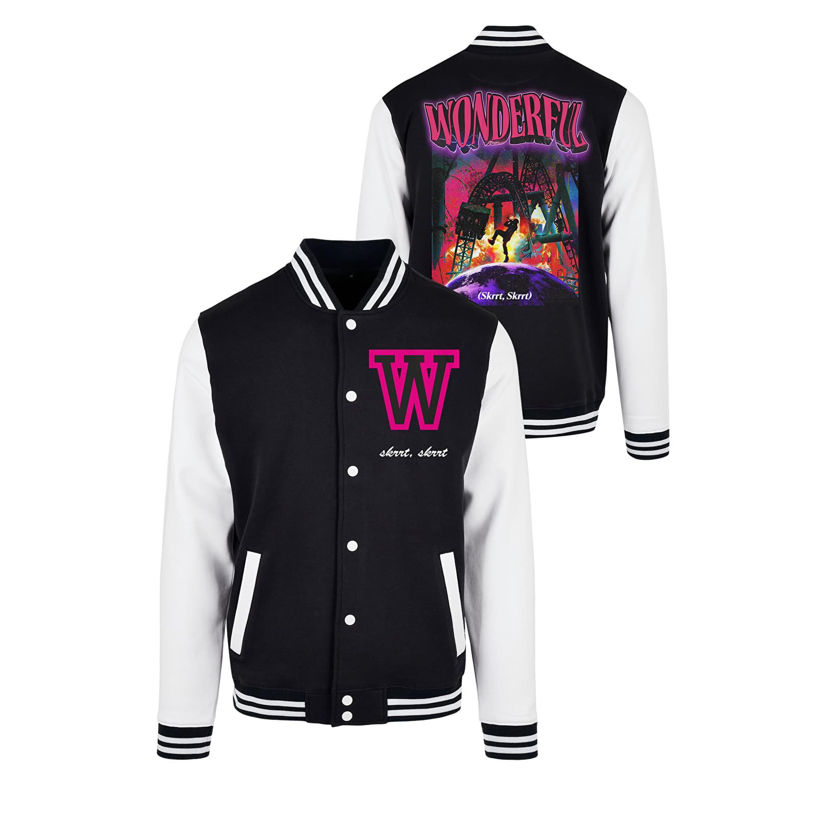 Jakne Urban Classics Wonderful College Jacket Blk/Wht