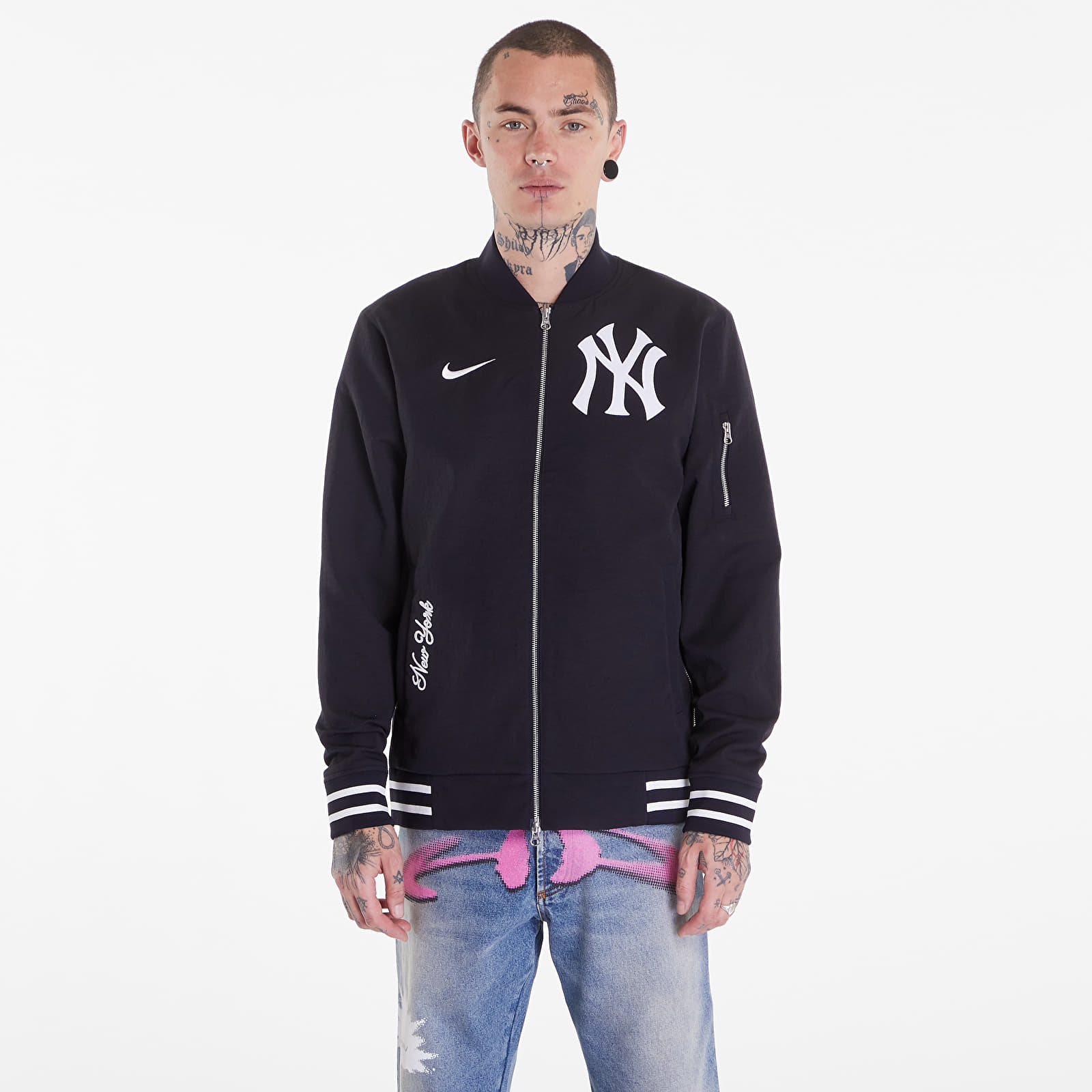 Blue nike bomber jacket hot sale