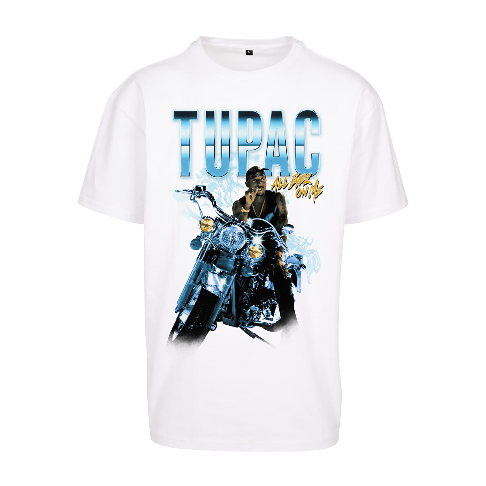 Tricouri Urban Classics Tupac All Eyez On Me Anniversary Oversize Tee White