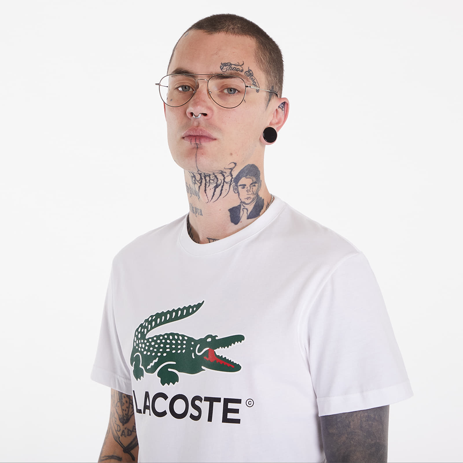 T-särgid LACOSTE  Cotton Jersey Signature Print T-Shirt  White