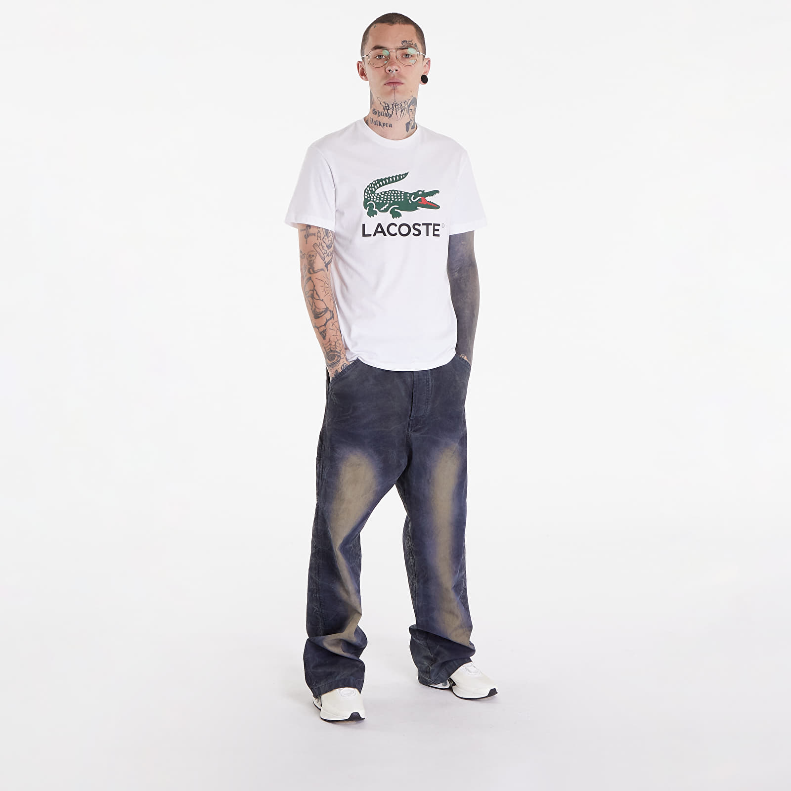 T-särgid LACOSTE  Cotton Jersey Signature Print T-Shirt  White