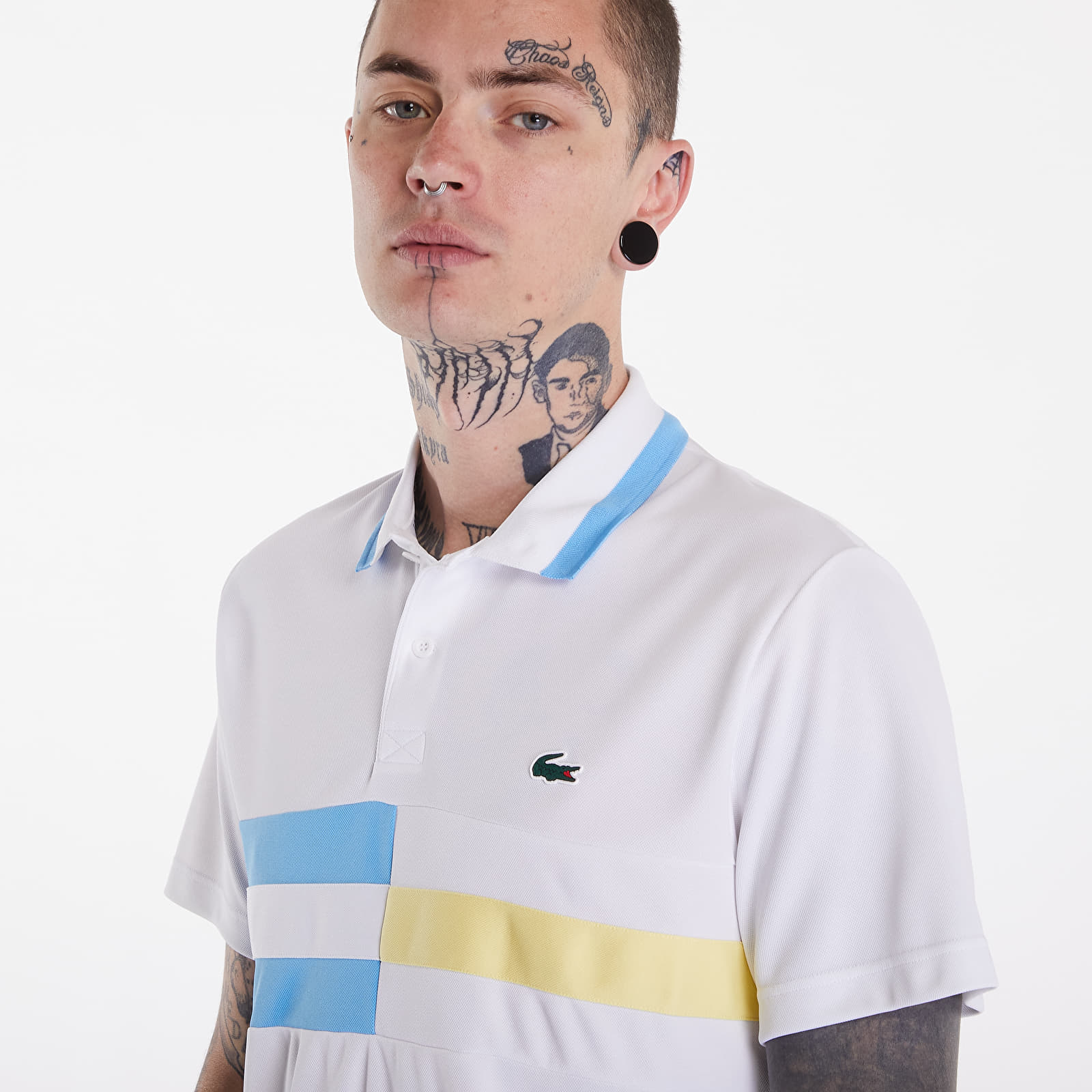 T-Shirts LACOSTE Men's S/S Polo White/ Bonnie/ Yellow