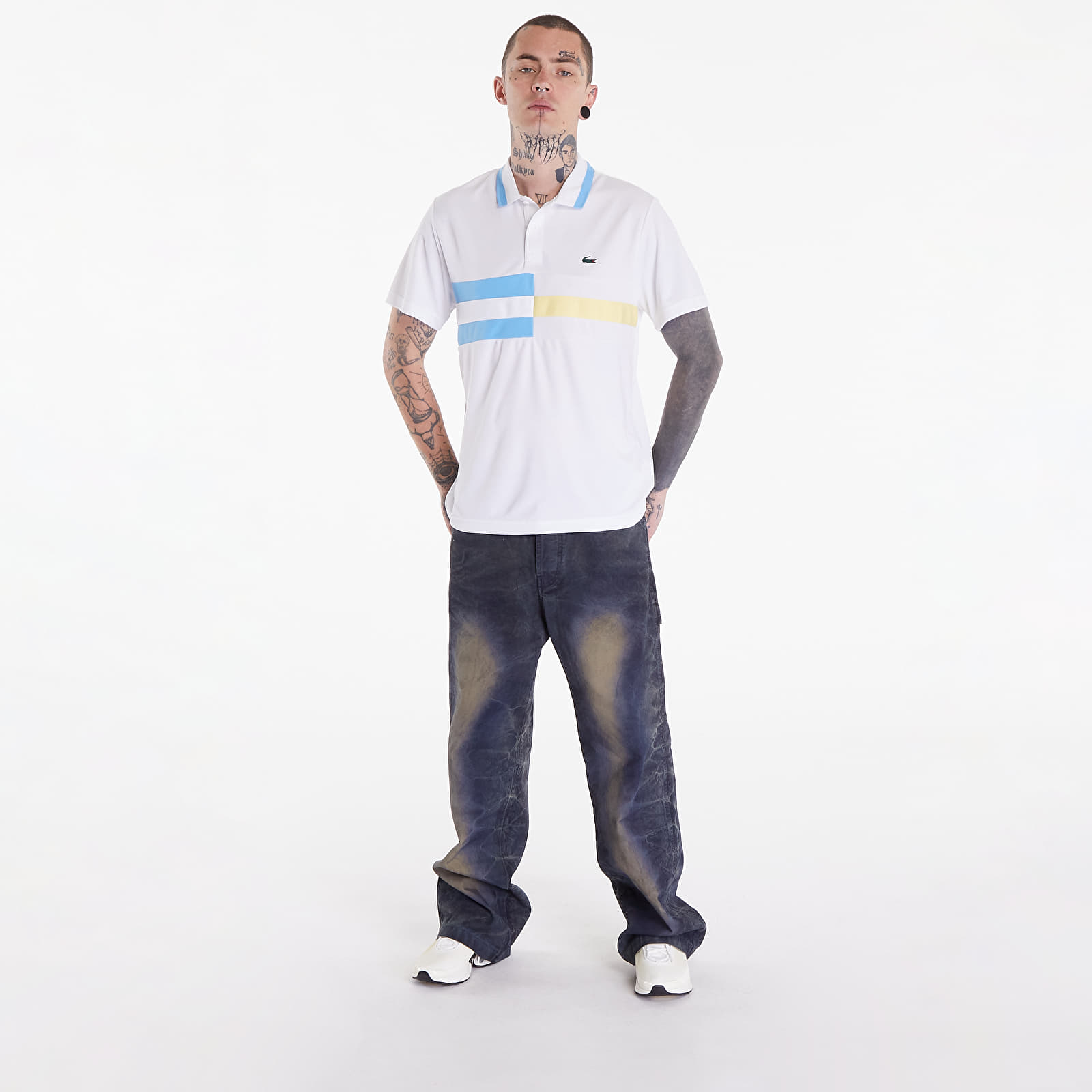T-Shirts LACOSTE Men's S/S Polo White/ Bonnie/ Yellow