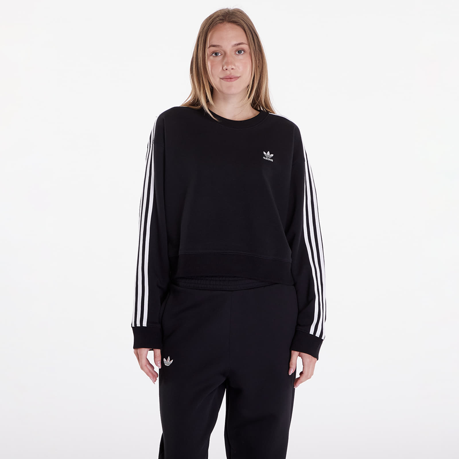 Mikina adidas 3 Stripes Classics Crew Black L