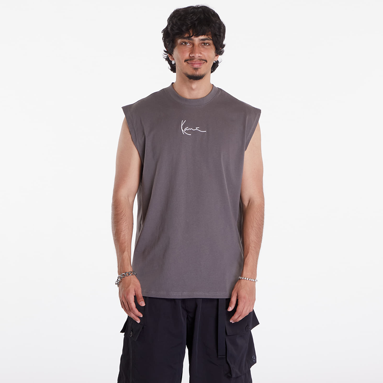 Camisetas hombre Karl Kani Small Signature Essential Sleeveless Tee Anthracite