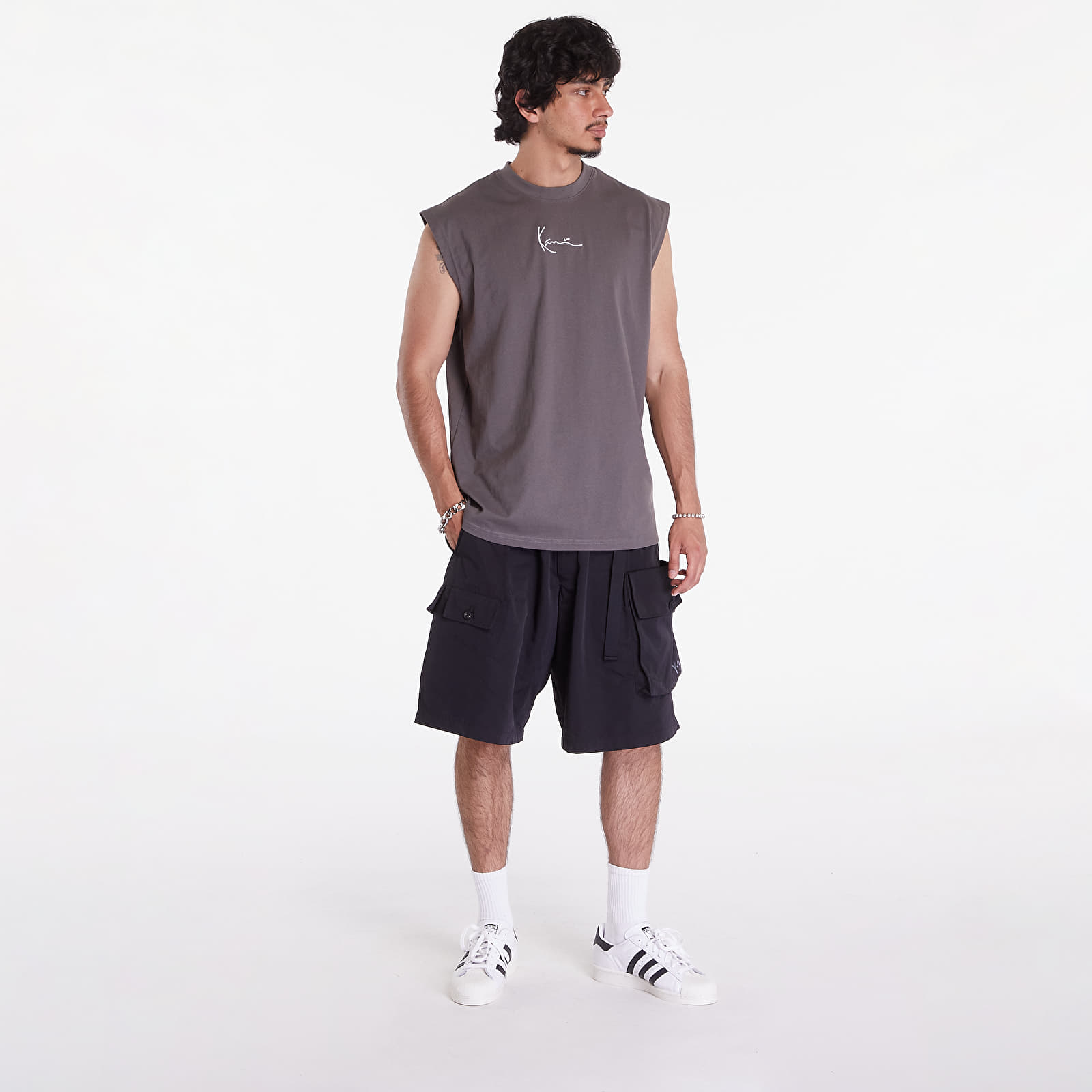 Camisetas hombre Karl Kani Small Signature Essential Sleeveless Tee Anthracite