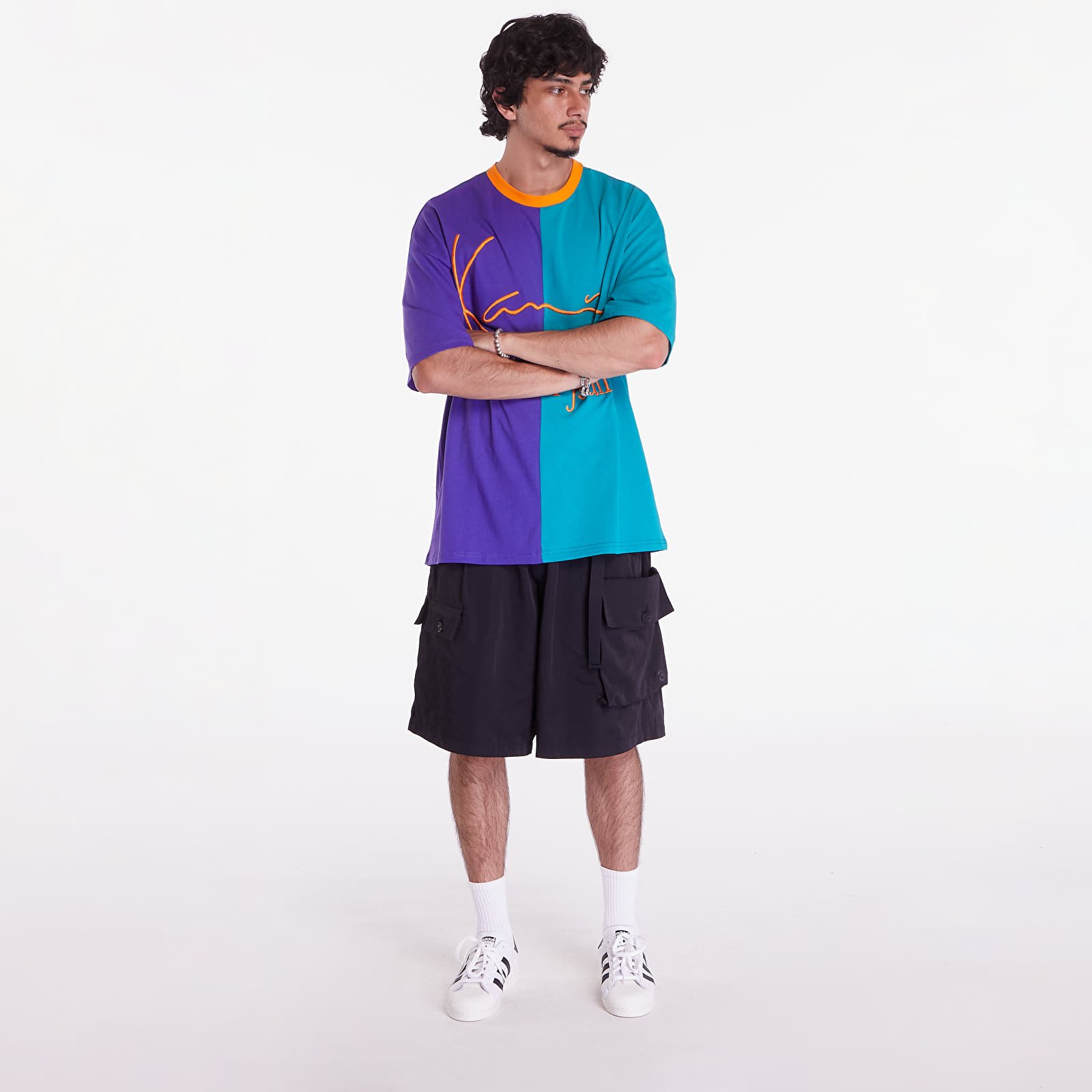 Camisetas Karl Kani KKJ Block Boxy Tee Petrol/ Purple