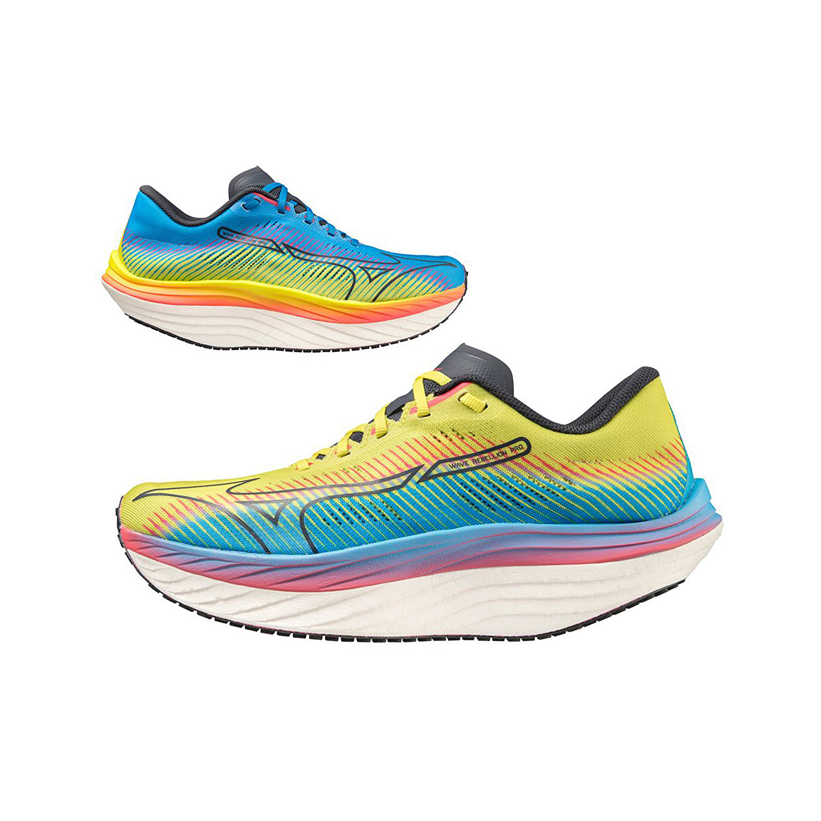 Scarpe uomo Mizuno Wave Rebellion Pro Bolt2Neon/ OBlue/ JBlue