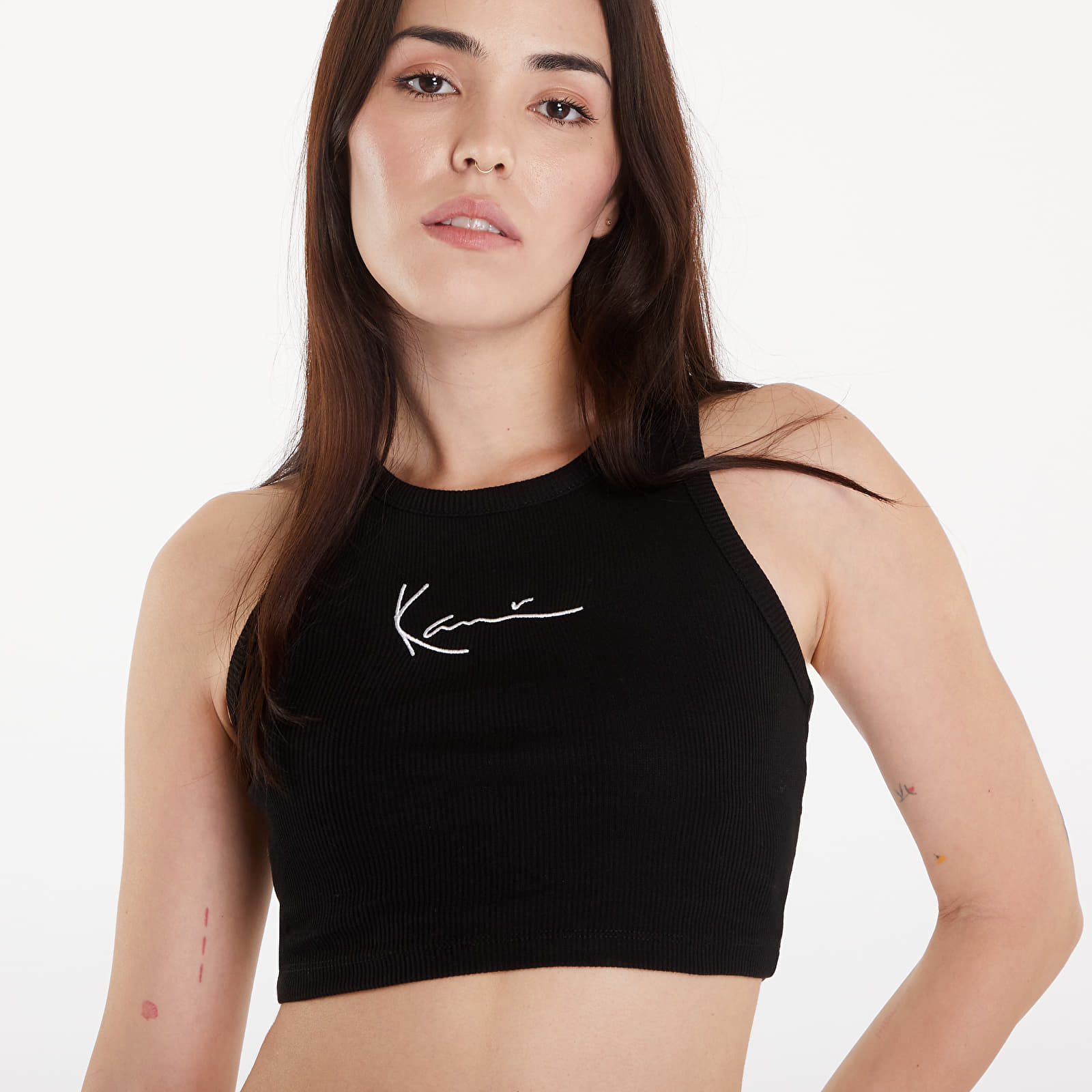 Tops Karl Kani Small Signature Essential Racer Rib Top Black