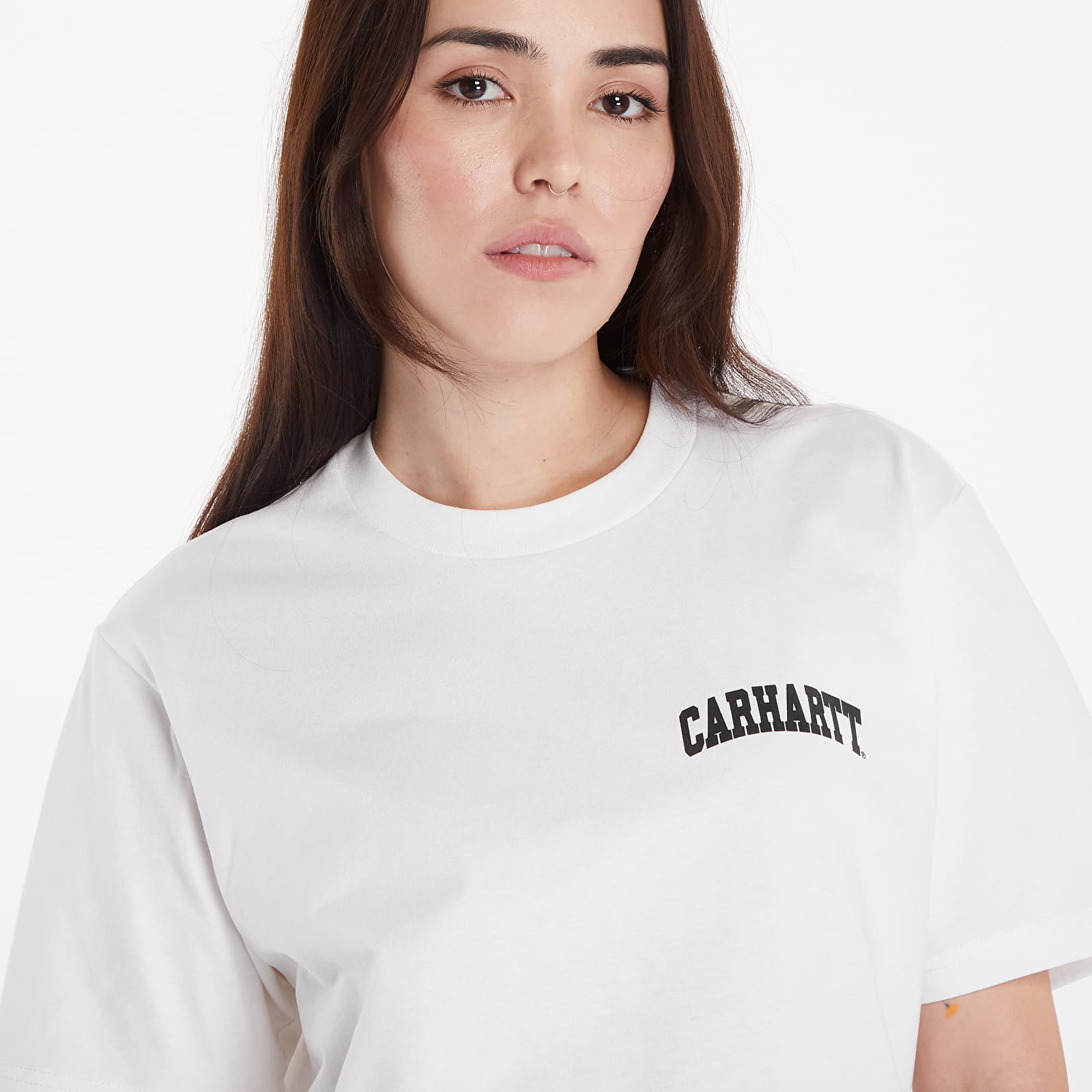 Heren T-shirts Carhartt WIP S/S University Script T-Shirt White/ Black