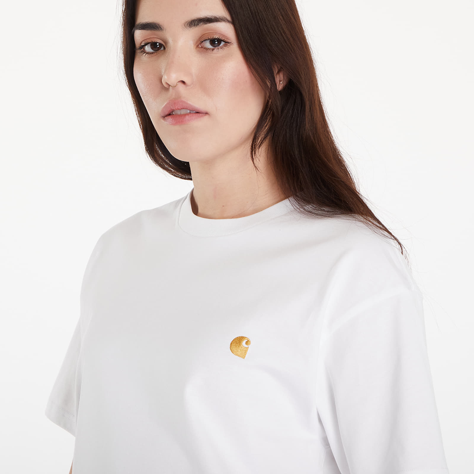 Meeste T-särgid Carhartt WIP S/S Chase T-Shirt White/ Gold