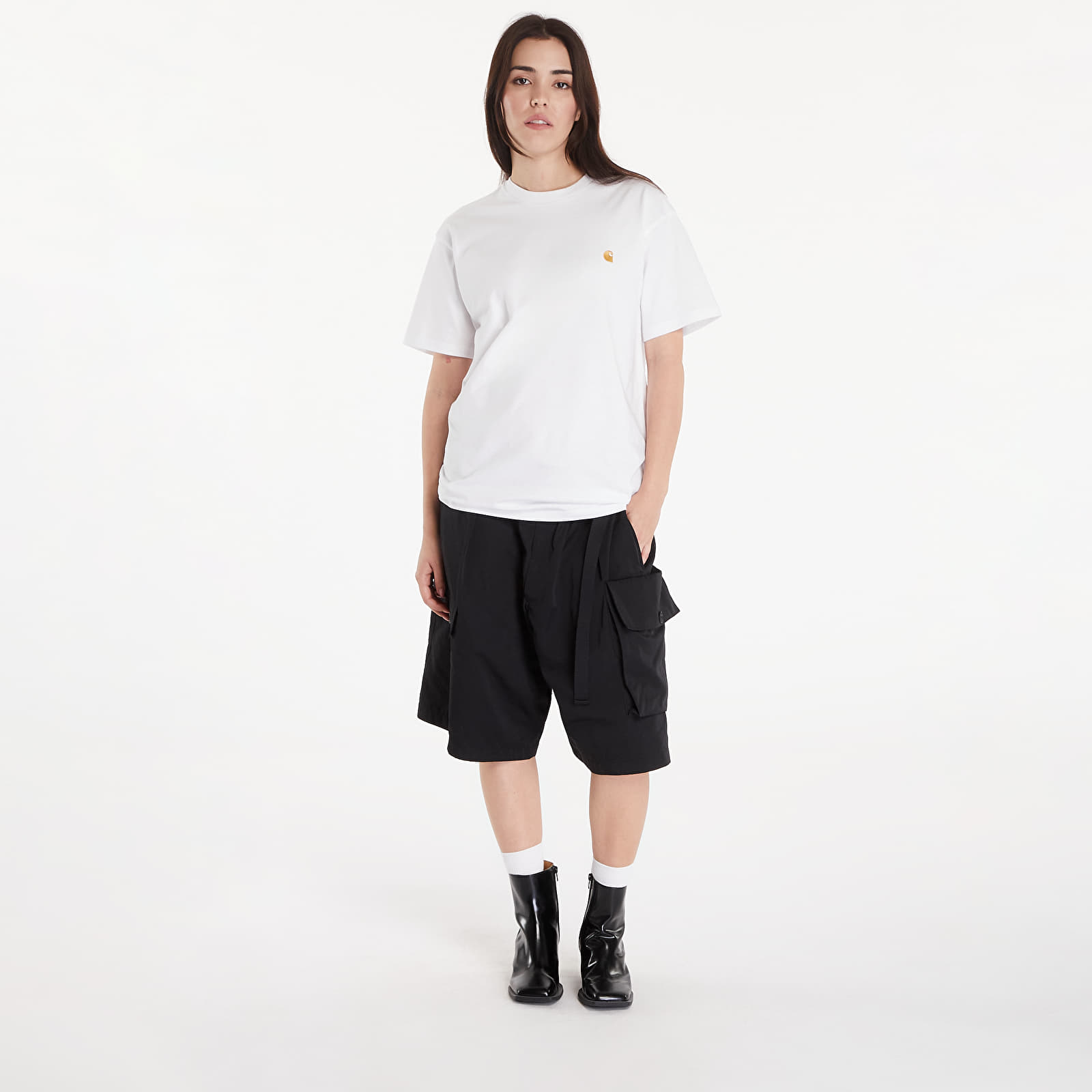 Meeste T-särgid Carhartt WIP S/S Chase T-Shirt White/ Gold